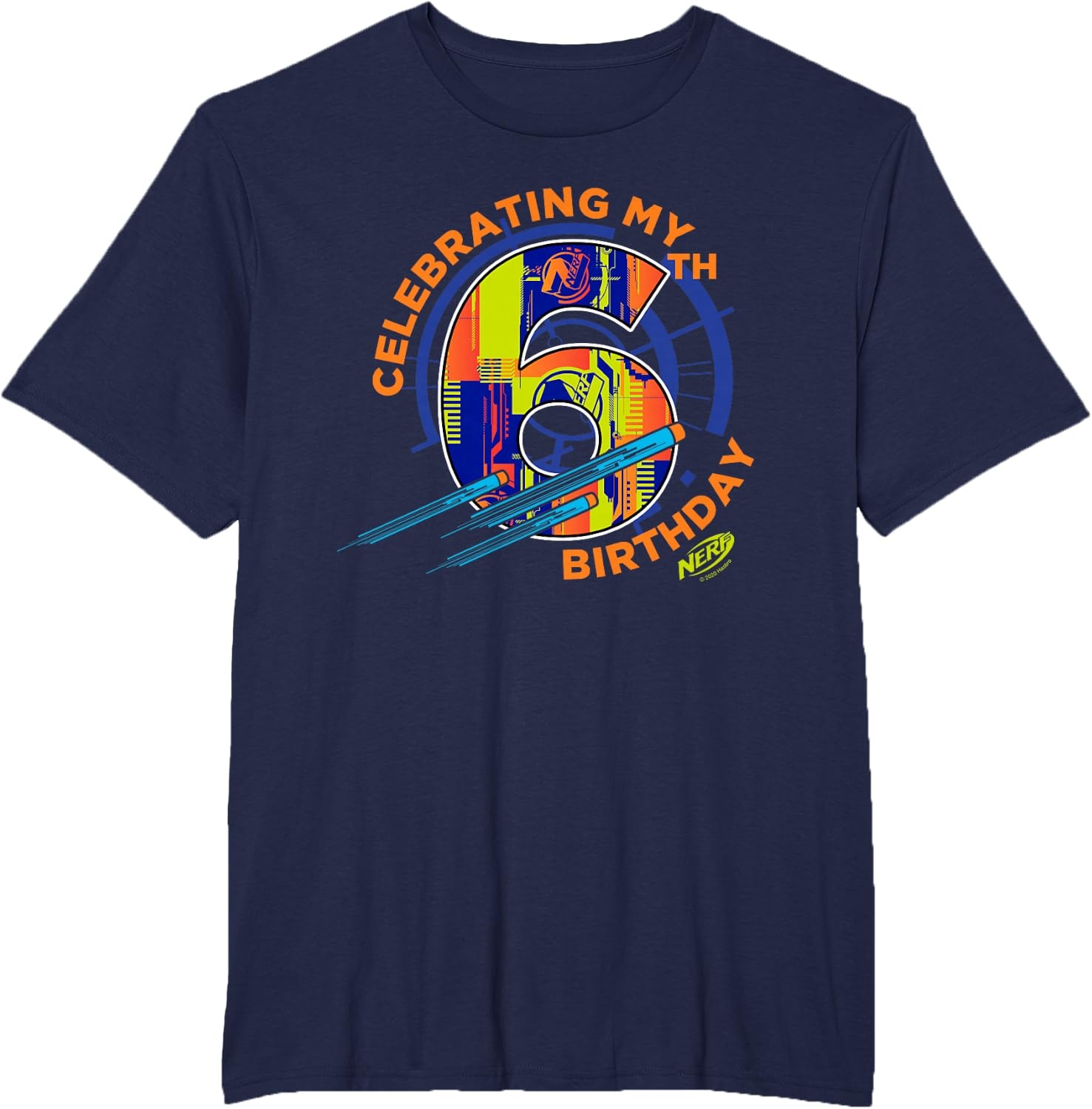 image:imageNerf Celebrating My 6th Birthday TShirt SmallNavy Blue