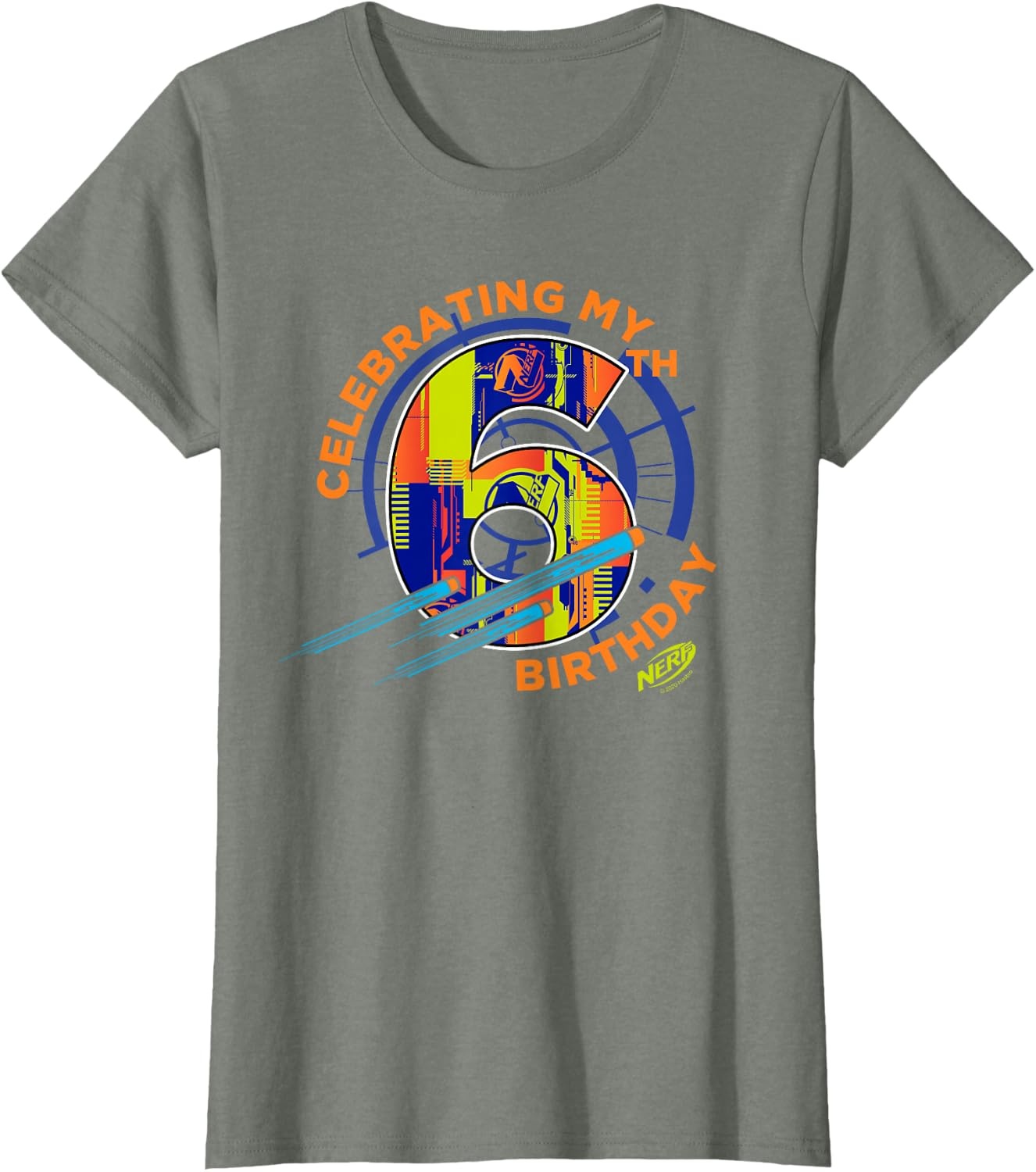 image:imageNerf Celebrating My 6th Birthday TShirt SmallOlive Heather