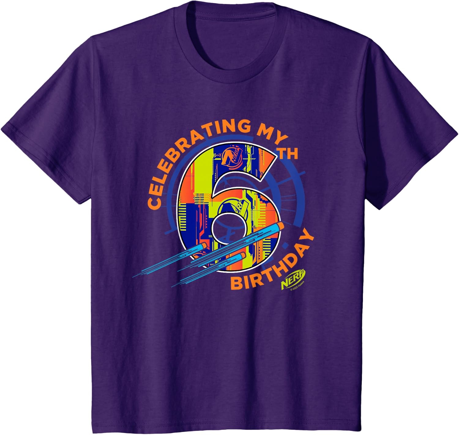 image:imageNerf Celebrating My 6th Birthday TShirt SmallPurple