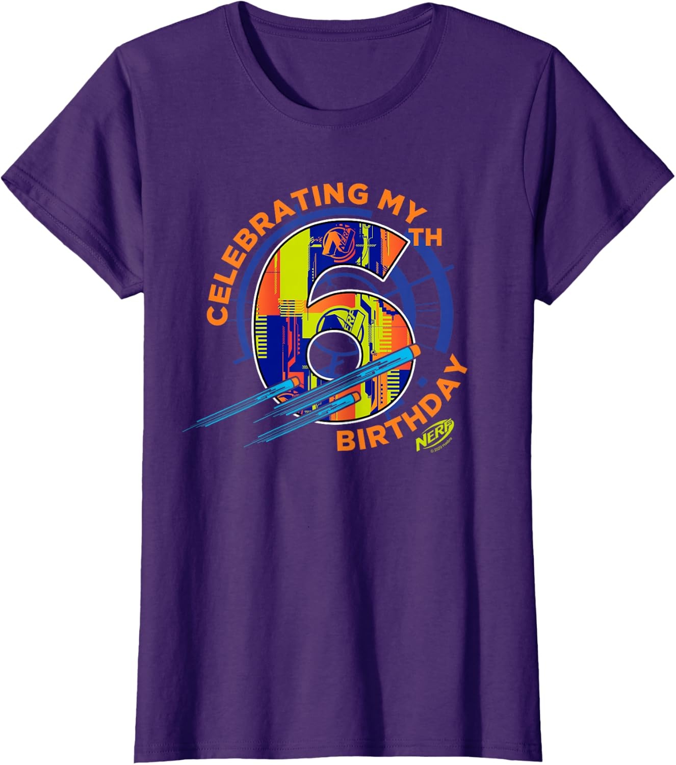 image:imageNerf Celebrating My 6th Birthday TShirt SmallPurple
