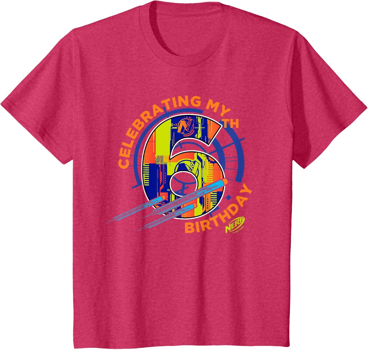image:imageNerf Celebrating My 6th Birthday TShirt SmallRed Heather