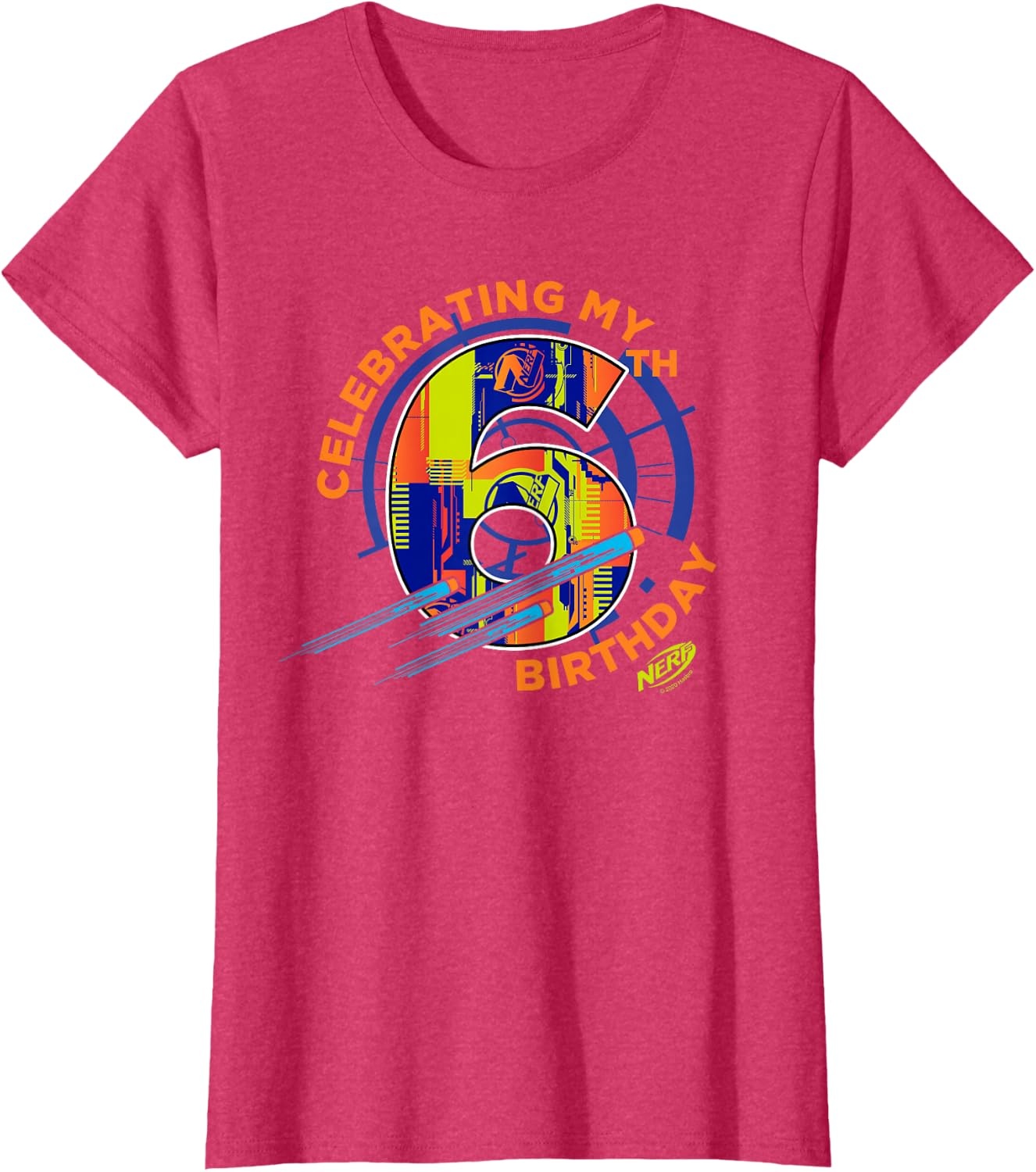 image:imageNerf Celebrating My 6th Birthday TShirt SmallRed Heather