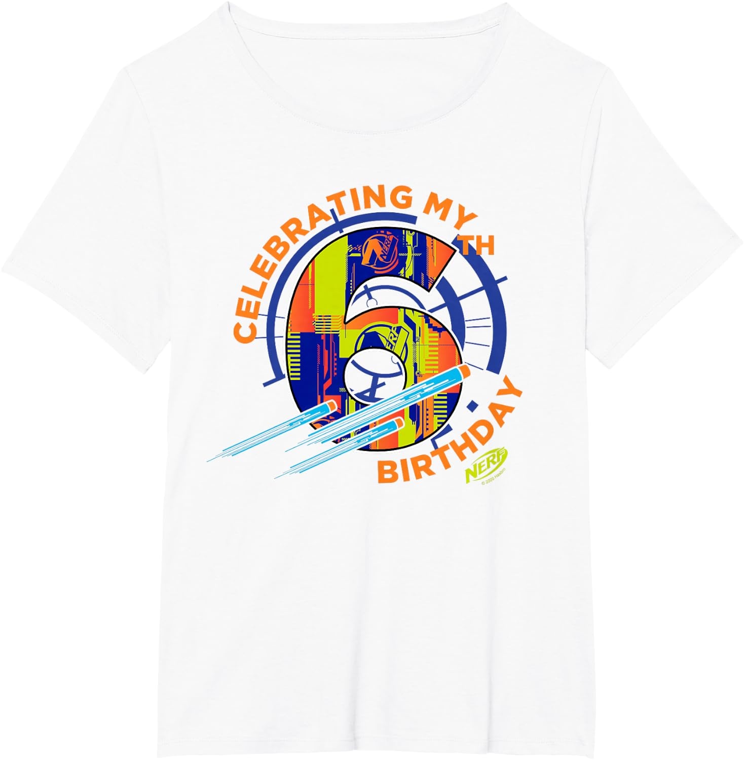 image:imageNerf Celebrating My 6th Birthday TShirt SmallWhite