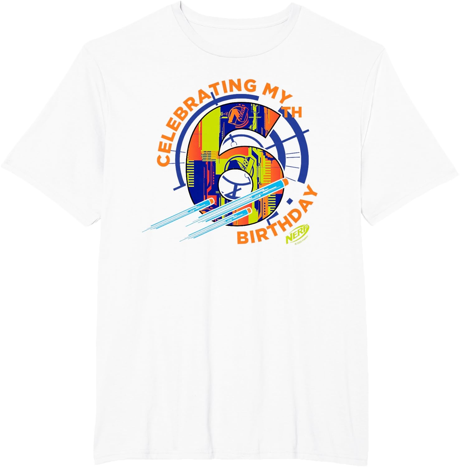 image:imageNerf Celebrating My 6th Birthday TShirt SmallWhite
