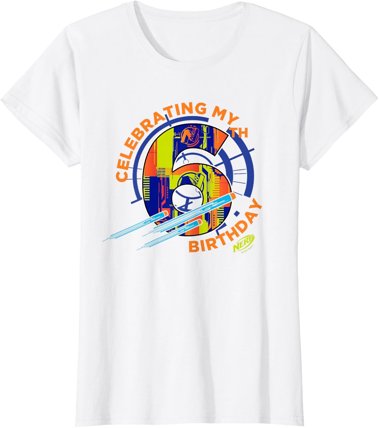 image:imageNerf Celebrating My 6th Birthday TShirt SmallWhite