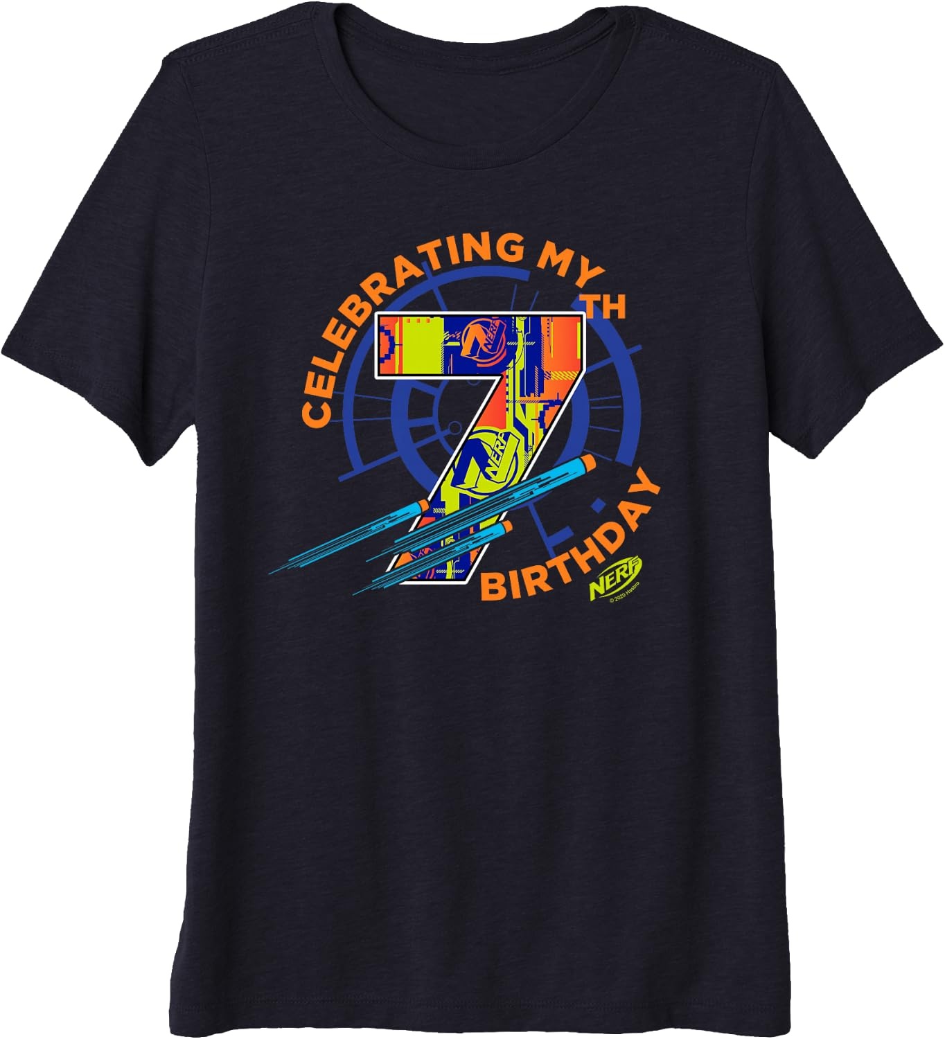 image:imageNerf Celebrating My 7th Birthday Premium Triblend TShirtNavy Blue