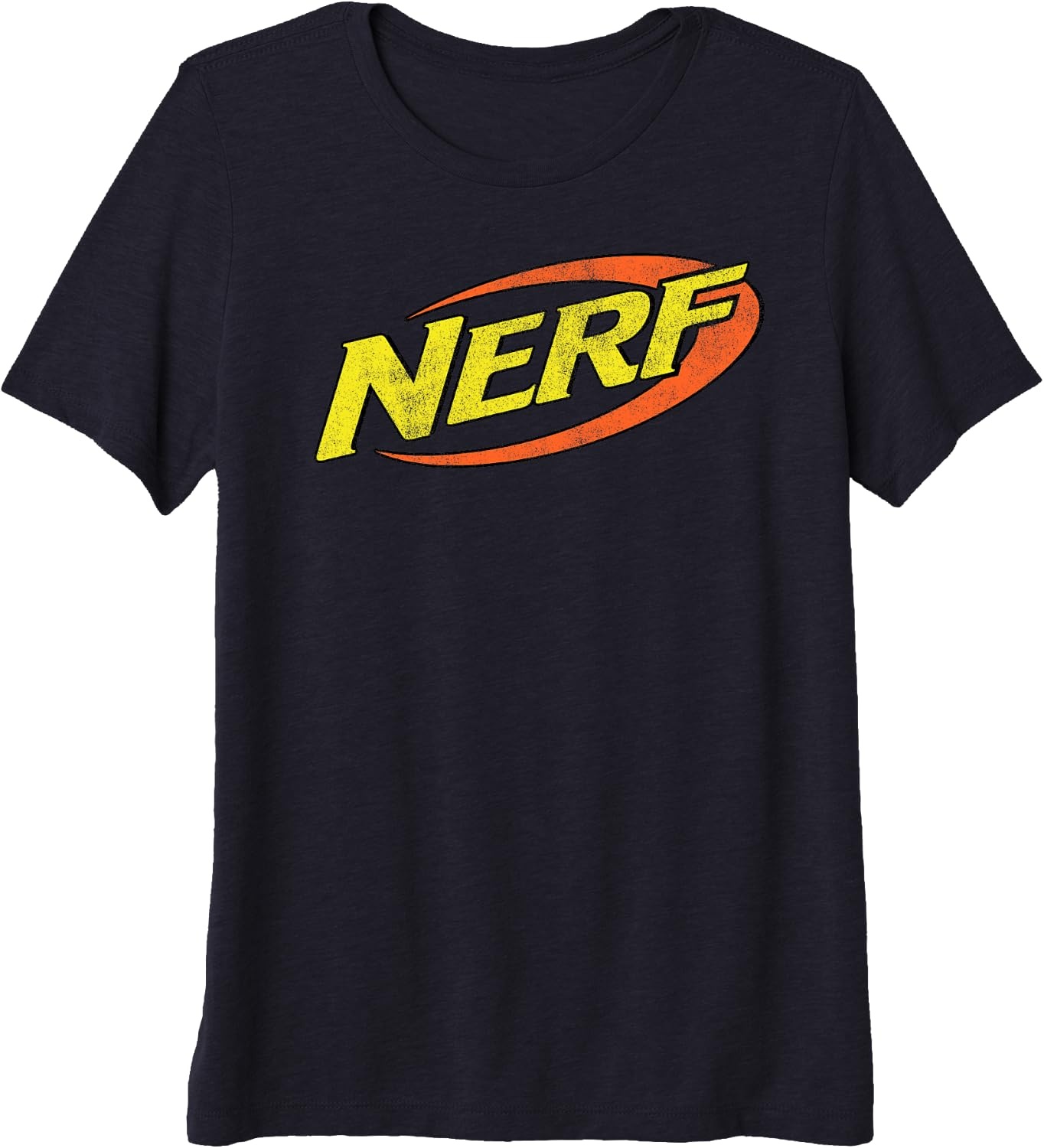 image:imageNerf Classic Distressed Retro Color Logo Premium Triblend TShirtNavy Blue