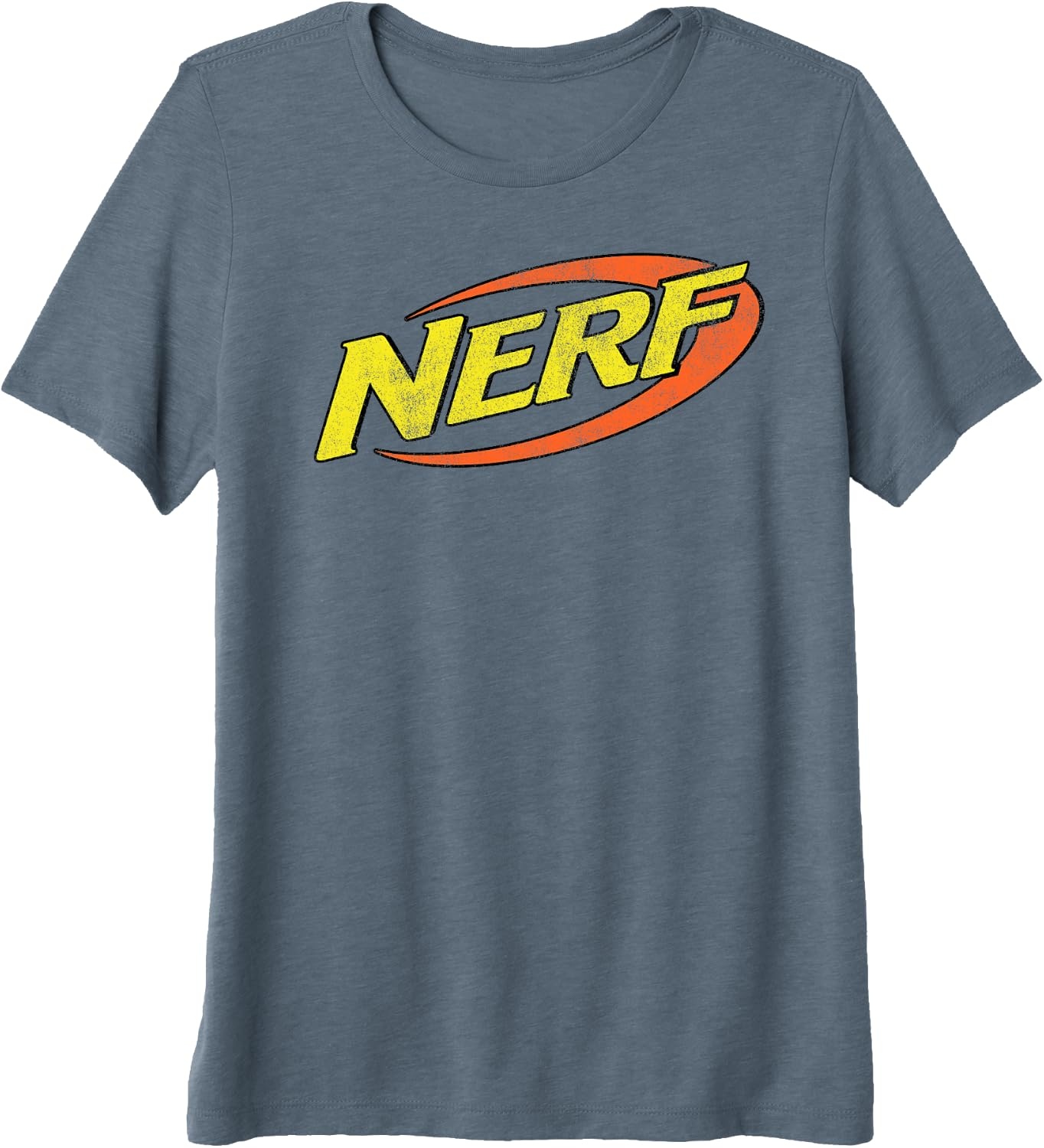 image:imageNerf Classic Distressed Retro Color Logo Premium Triblend TShirtSlate Grey