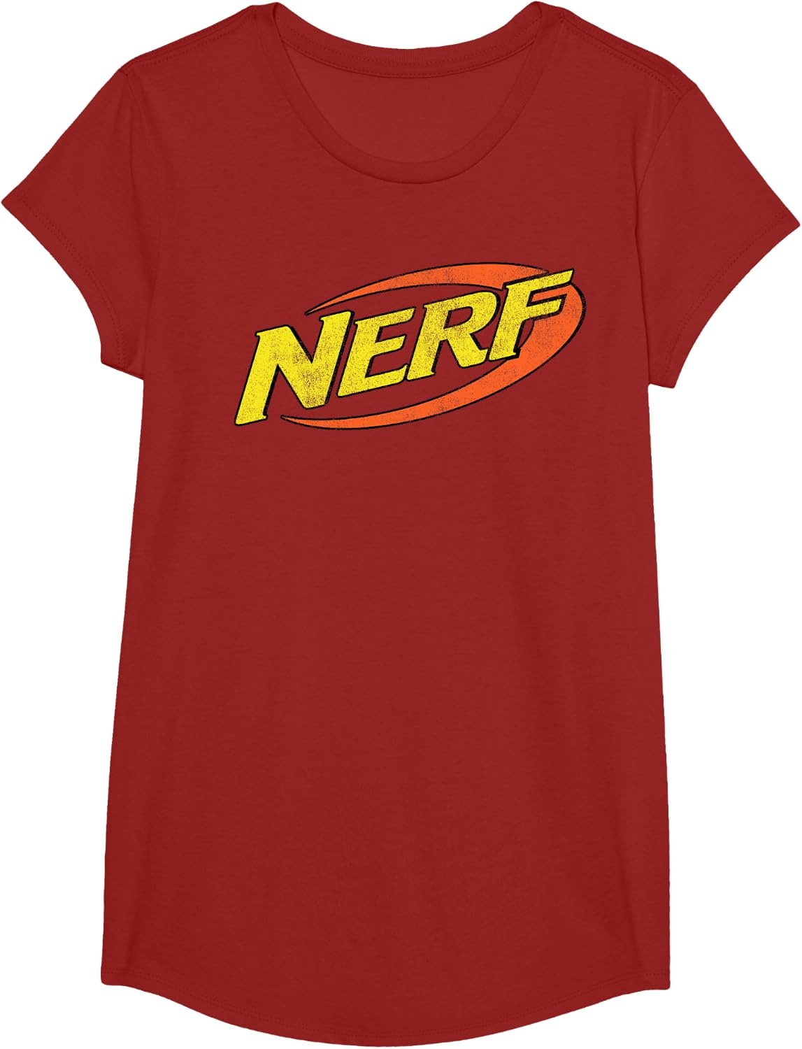 image:imageNerf Classic Distressed Retro Color Logo TShirt SmallCranberry Red