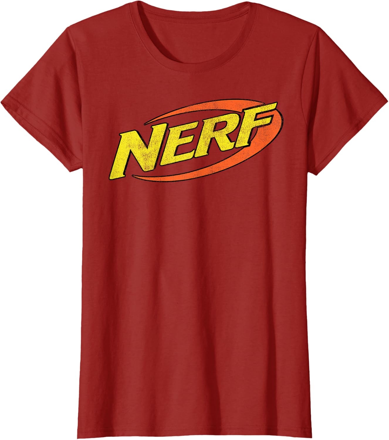 image:imageNerf Classic Distressed Retro Color Logo TShirt SmallCranberry Red
