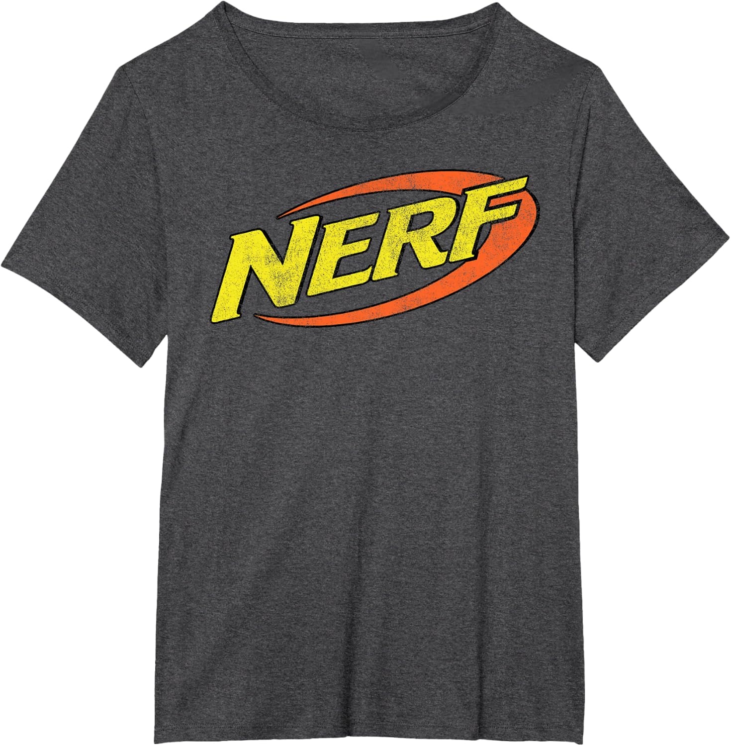 image:imageNerf Classic Distressed Retro Color Logo TShirt SmallDark Heather Grey