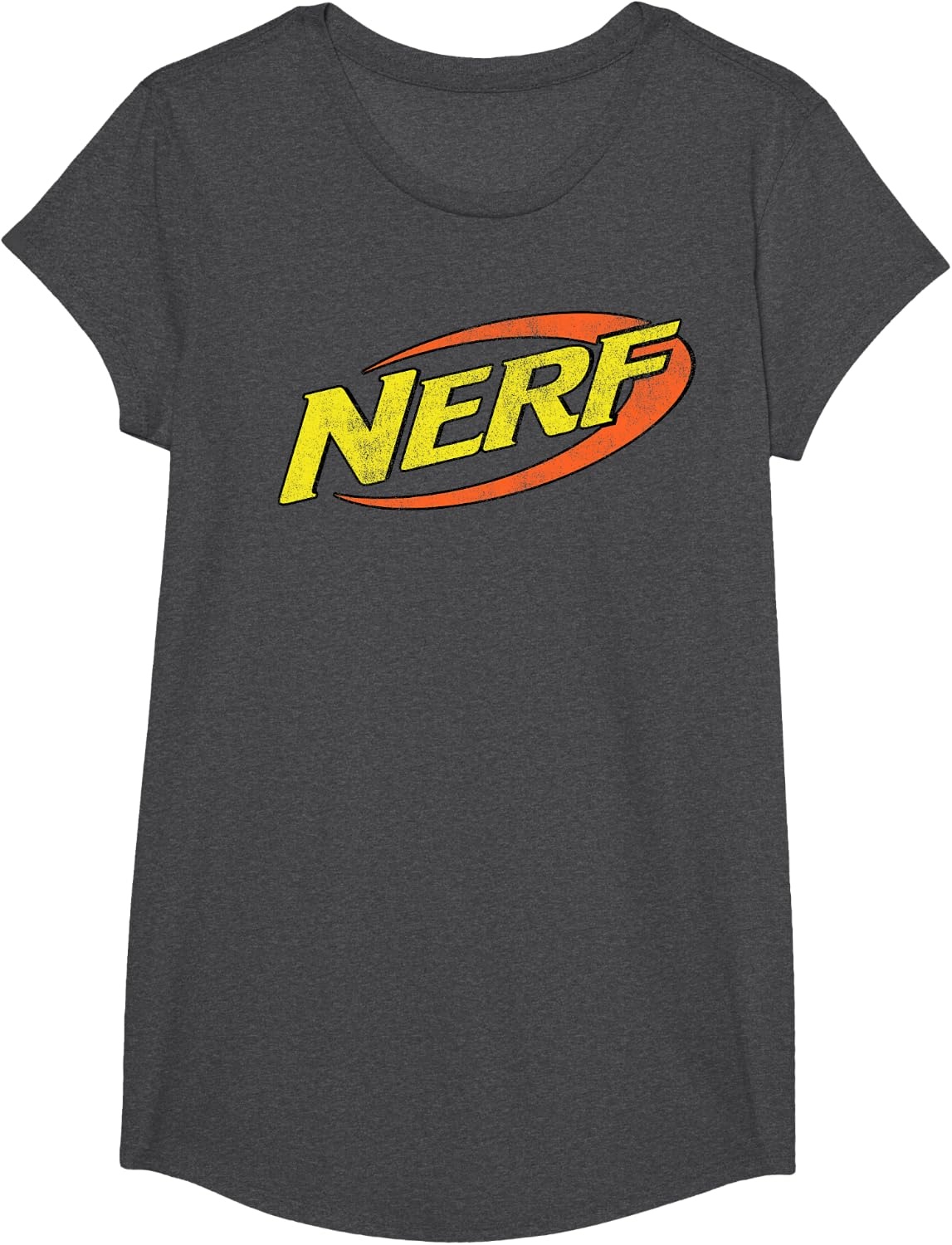 image:imageNerf Classic Distressed Retro Color Logo TShirt SmallDark Heather Grey
