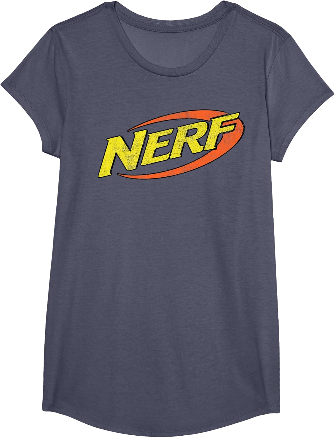image:imageNerf Classic Distressed Retro Color Logo TShirt SmallHeather Blue