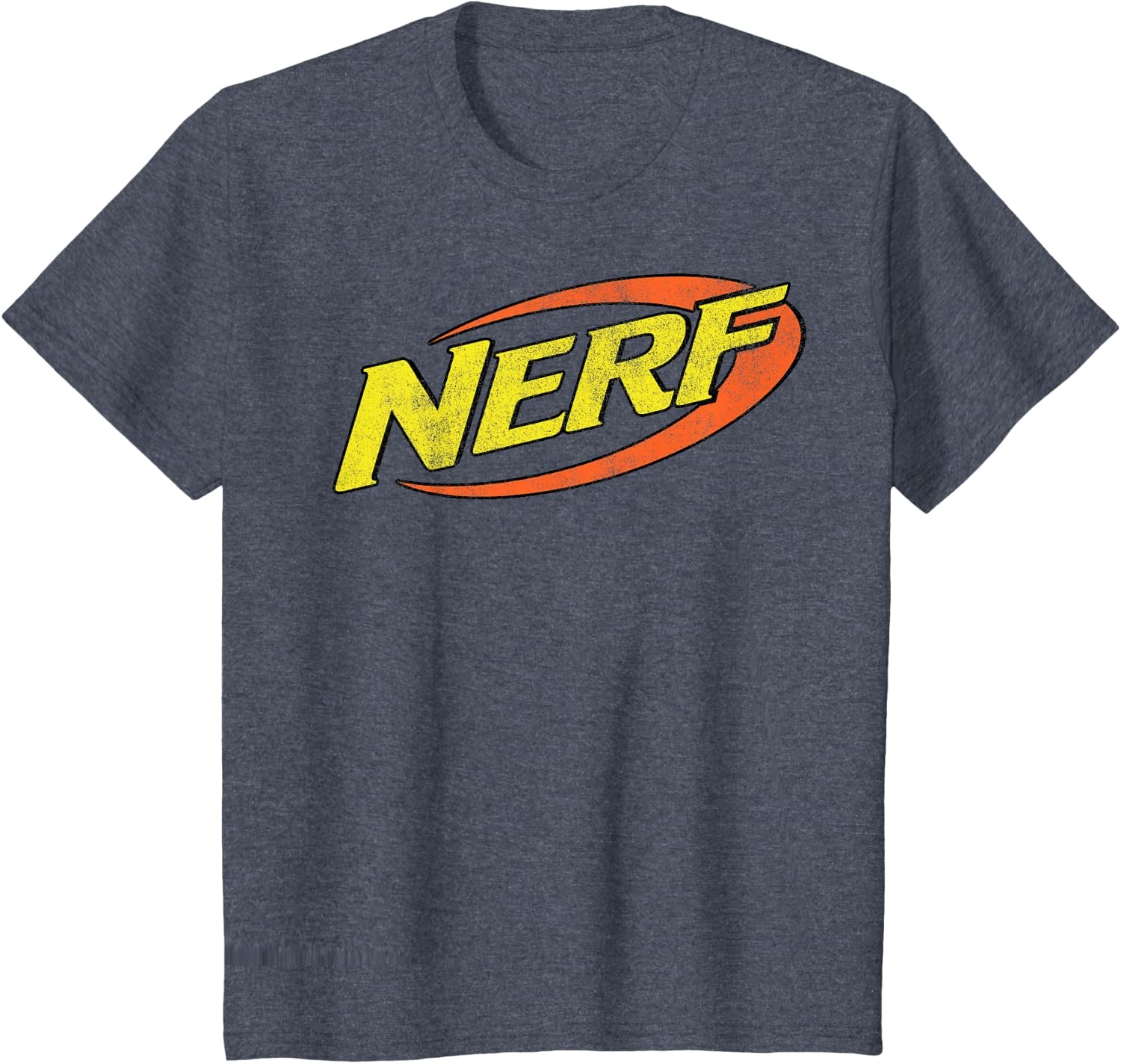 image:imageNerf Classic Distressed Retro Color Logo TShirt SmallHeather Blue