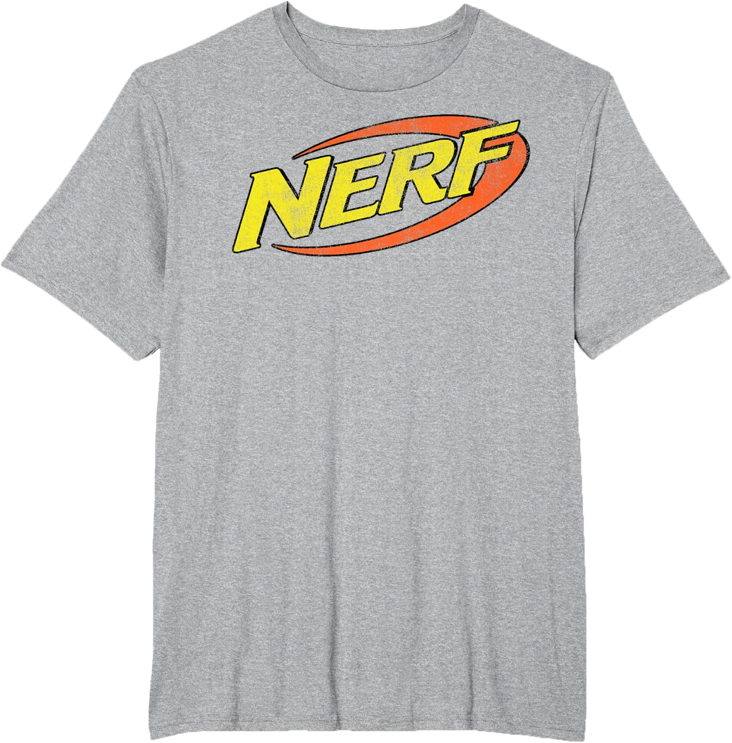 image:imageNerf Classic Distressed Retro Color Logo TShirt SmallHeather Grey