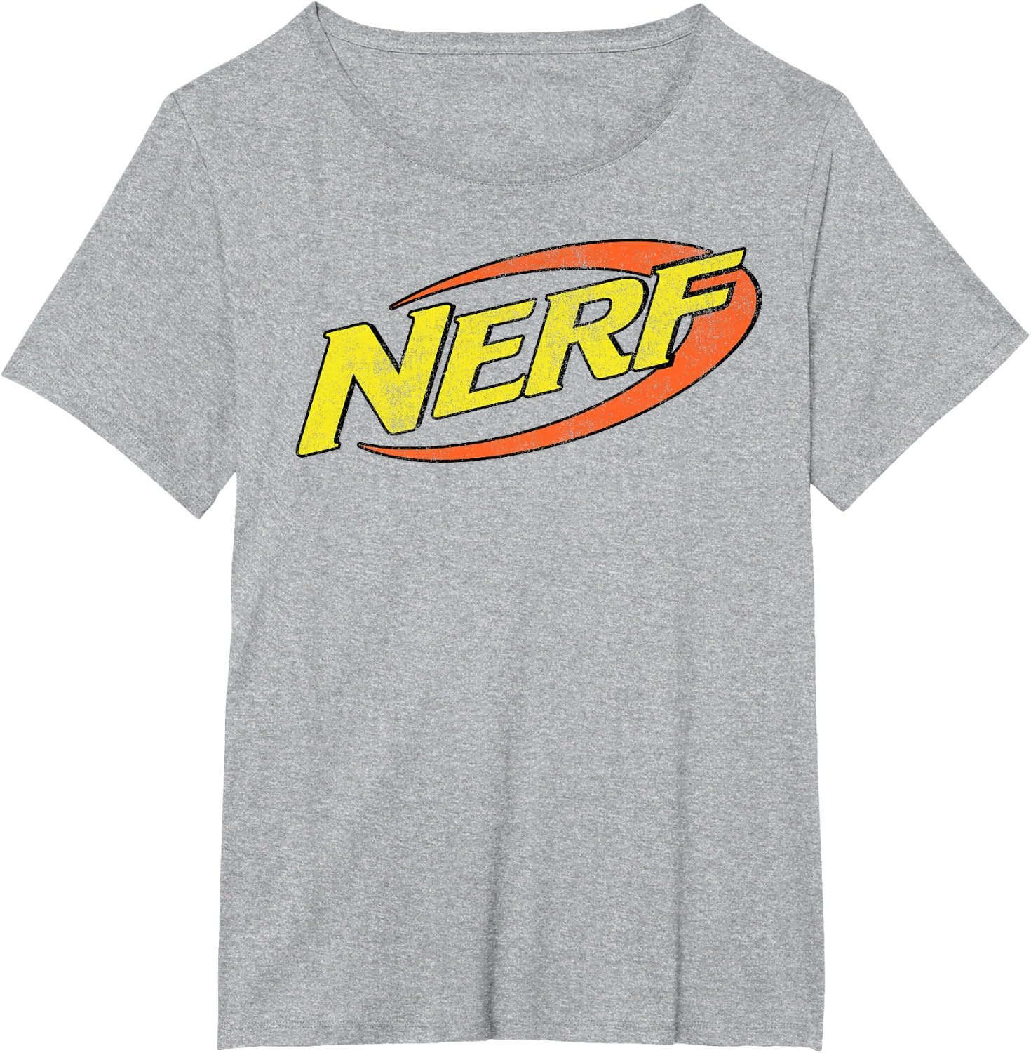 image:imageNerf Classic Distressed Retro Color Logo TShirt SmallHeather Grey