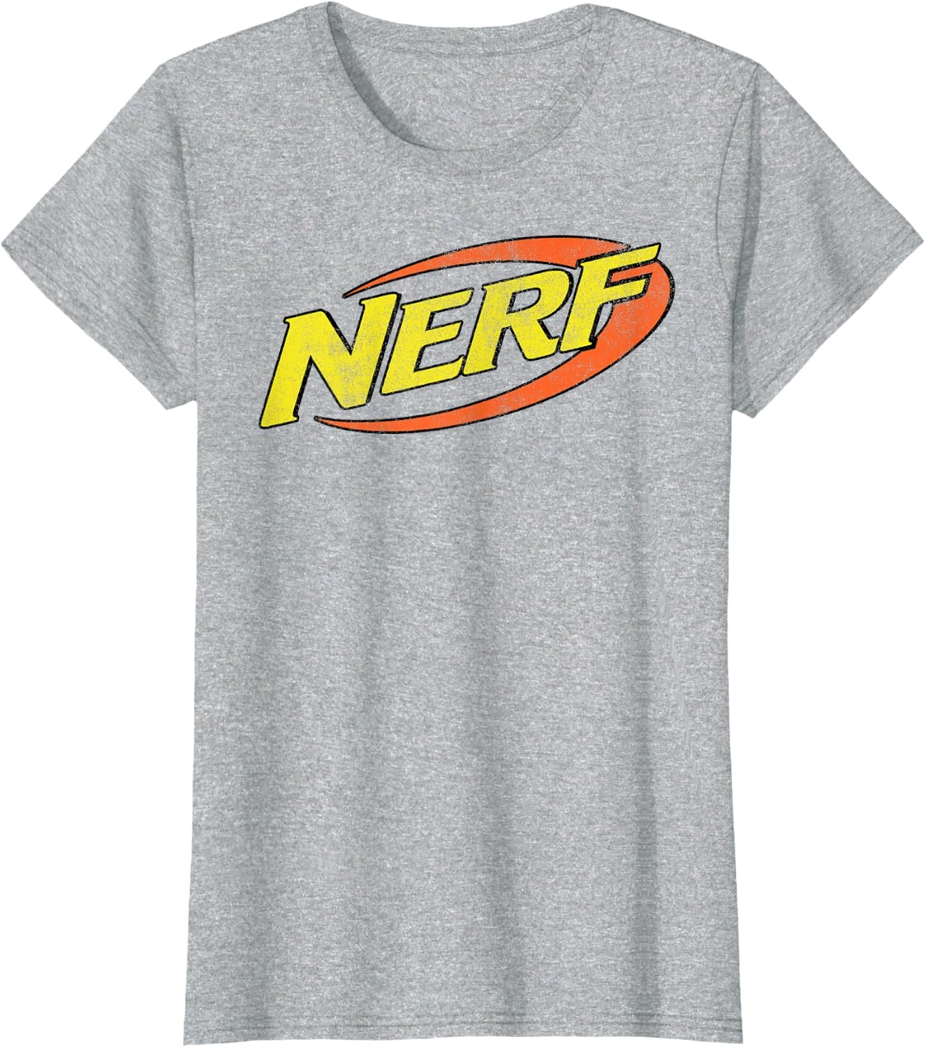 image:imageNerf Classic Distressed Retro Color Logo TShirt SmallHeather Grey