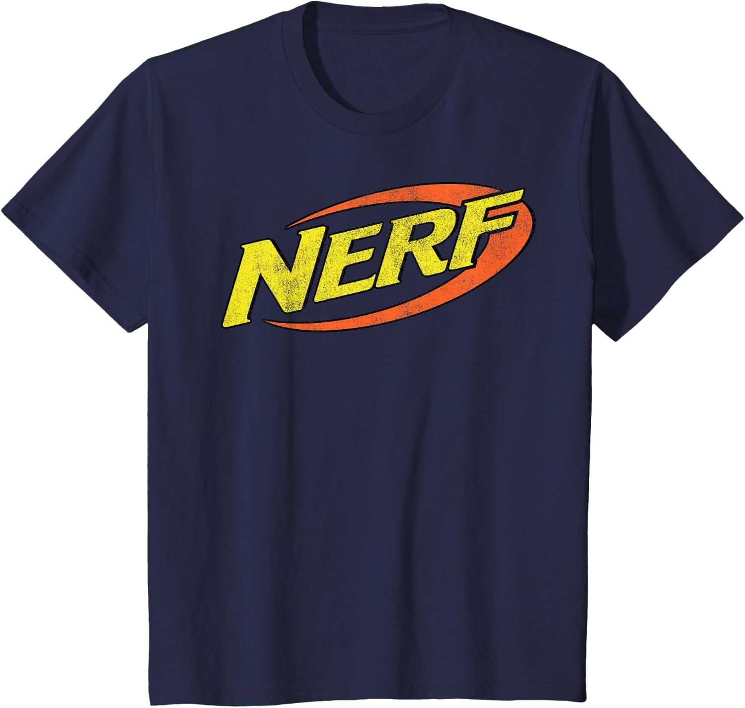 image:imageNerf Classic Distressed Retro Color Logo TShirt SmallNavy Blue