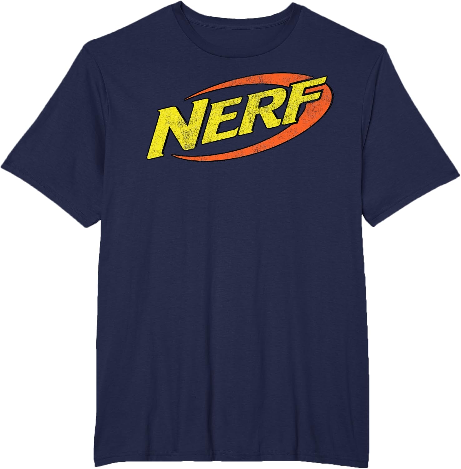 image:imageNerf Classic Distressed Retro Color Logo TShirt SmallNavy Blue