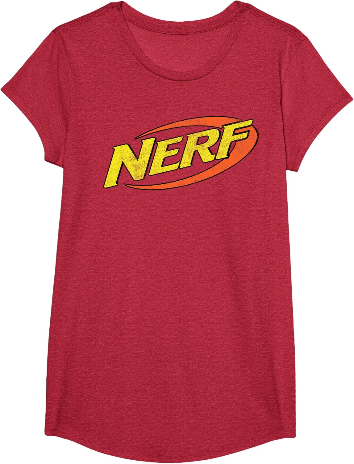 image:imageNerf Classic Distressed Retro Color Logo TShirt SmallRed Heather