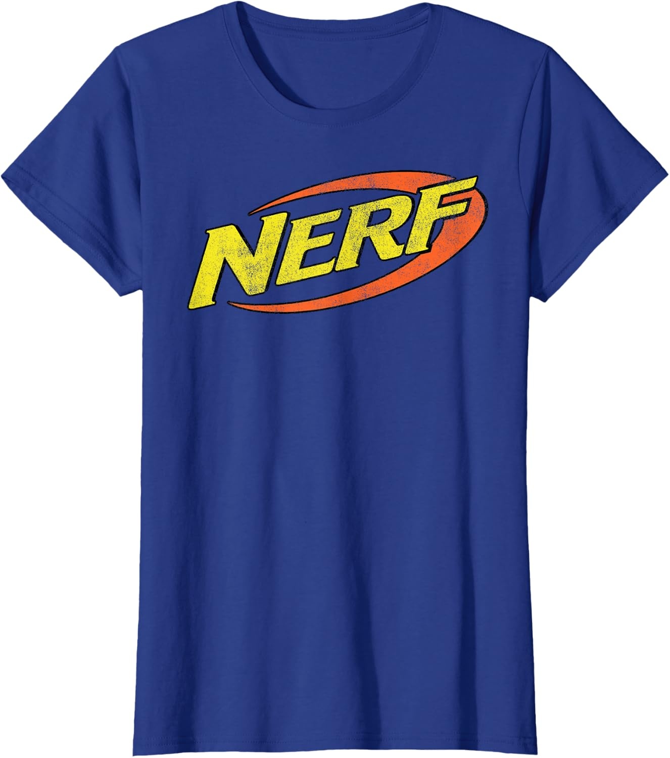 image:imageNerf Classic Distressed Retro Color Logo TShirt SmallRoyal Blue