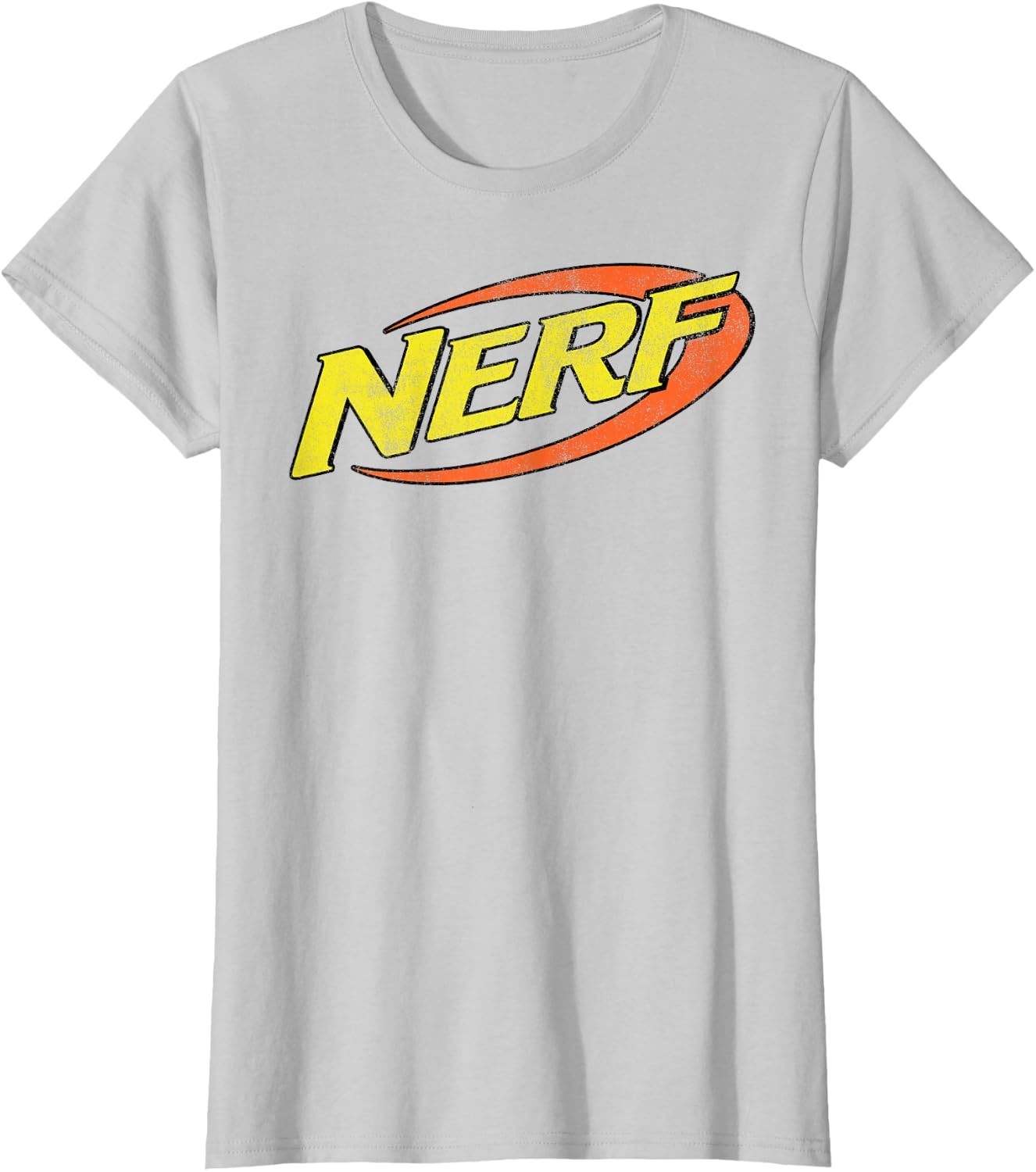 image:imageNerf Classic Distressed Retro Color Logo TShirt SmallSilver Grey