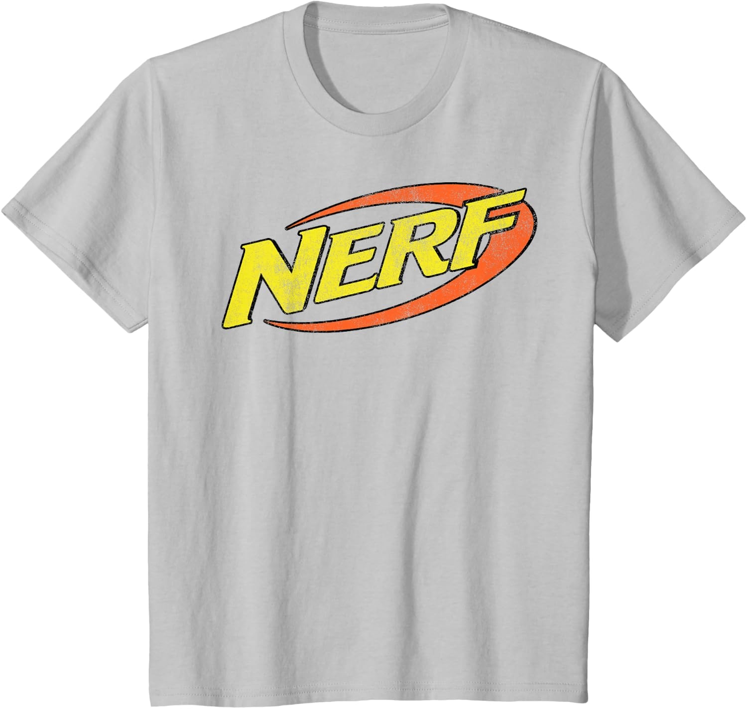 image:imageNerf Classic Distressed Retro Color Logo TShirt SmallSilver Grey