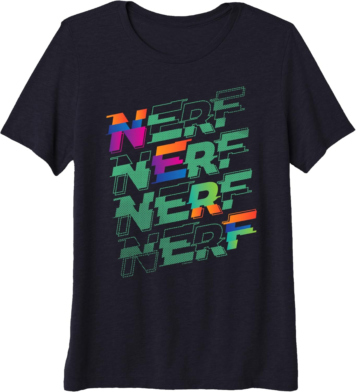 image:imageNerf Glitch Color Logo Stack Premium Triblend TShirtNavy Blue
