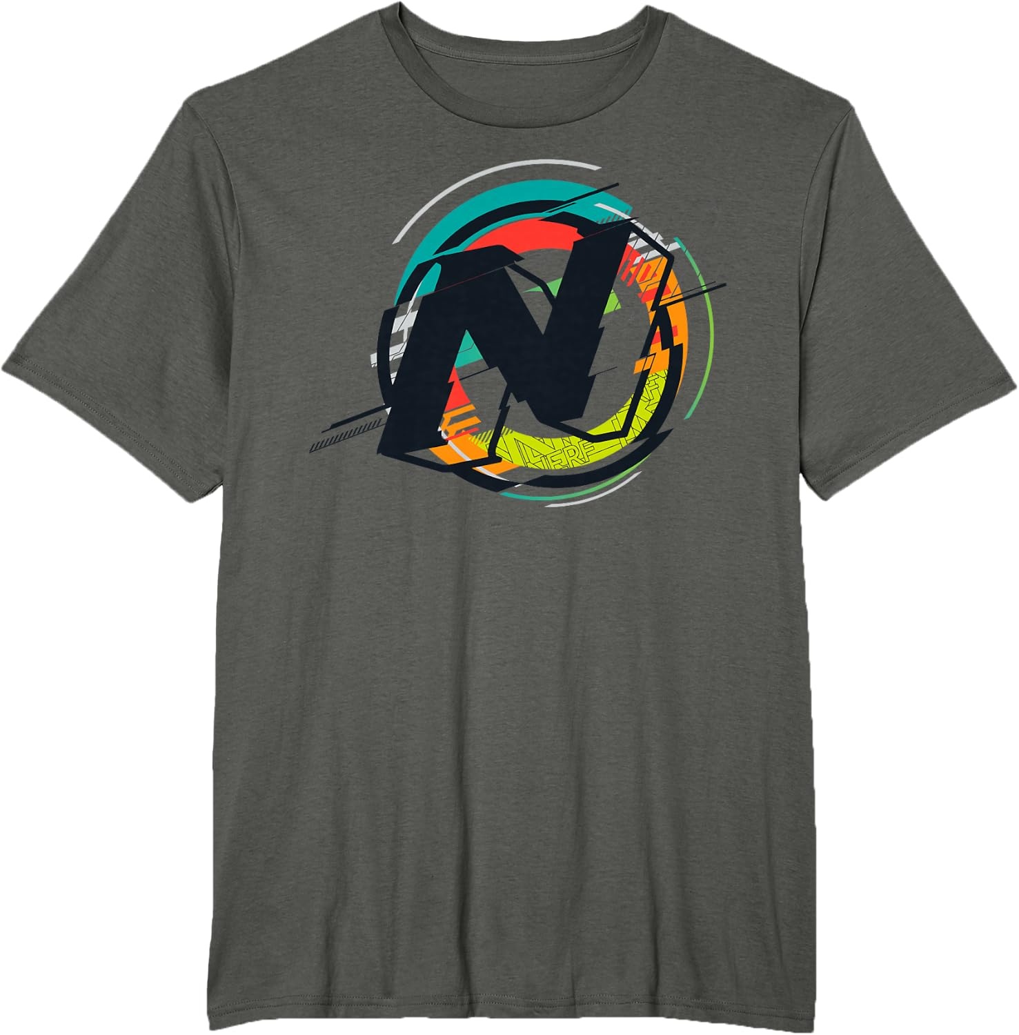 image:imageNerf Glitch Colour Graphic Logo TShirtAsphalt Grey