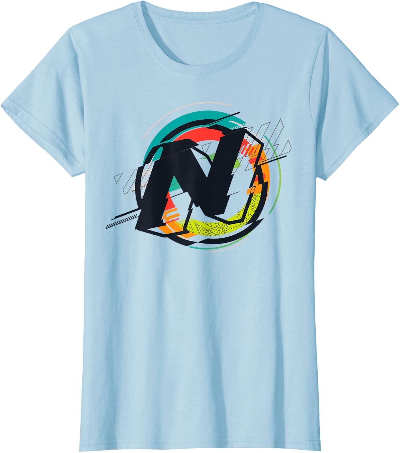 image:imageNerf Glitch Colour Graphic Logo TShirtBaby Blue