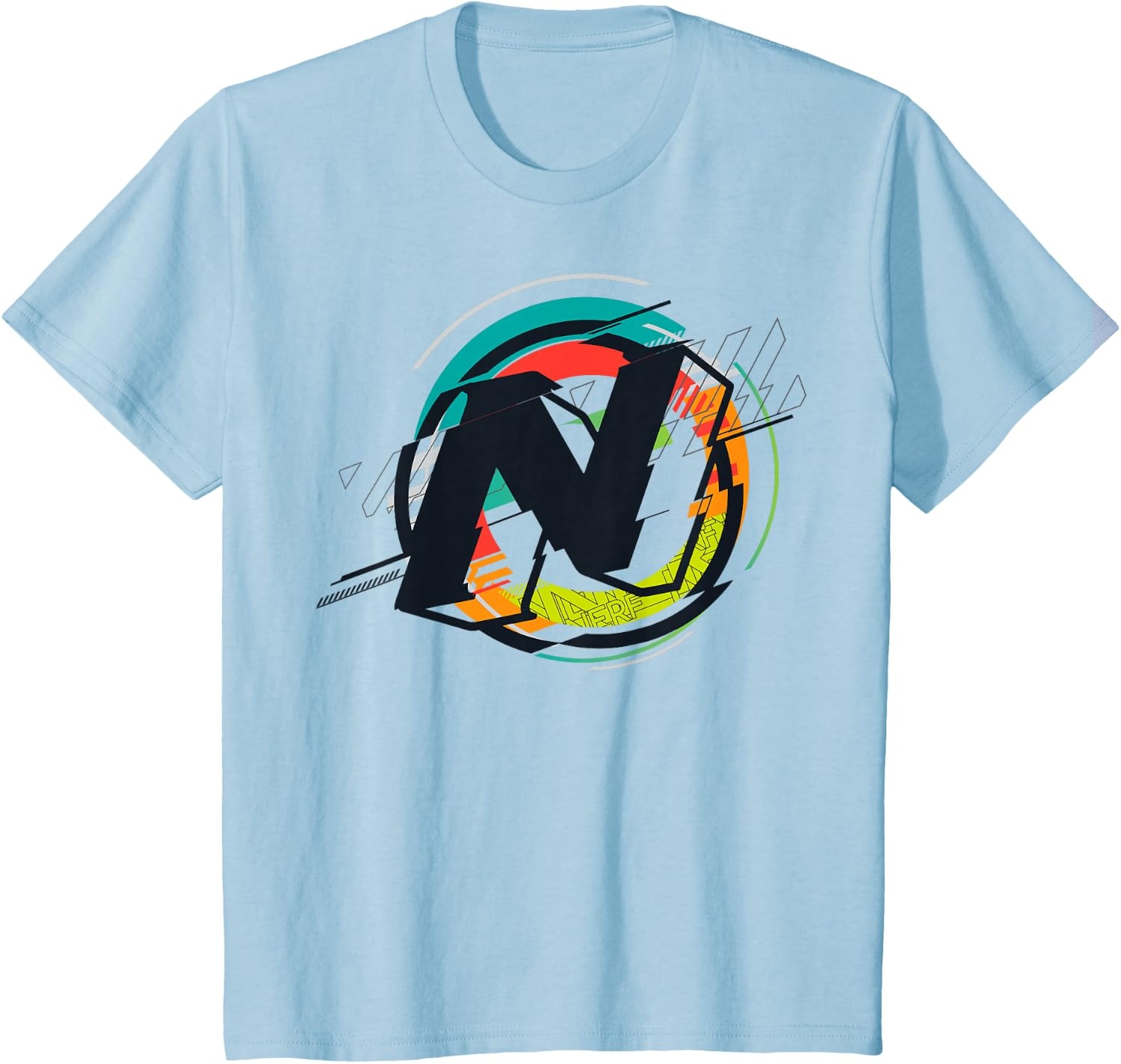 image:imageNerf Glitch Colour Graphic Logo TShirtBaby Blue