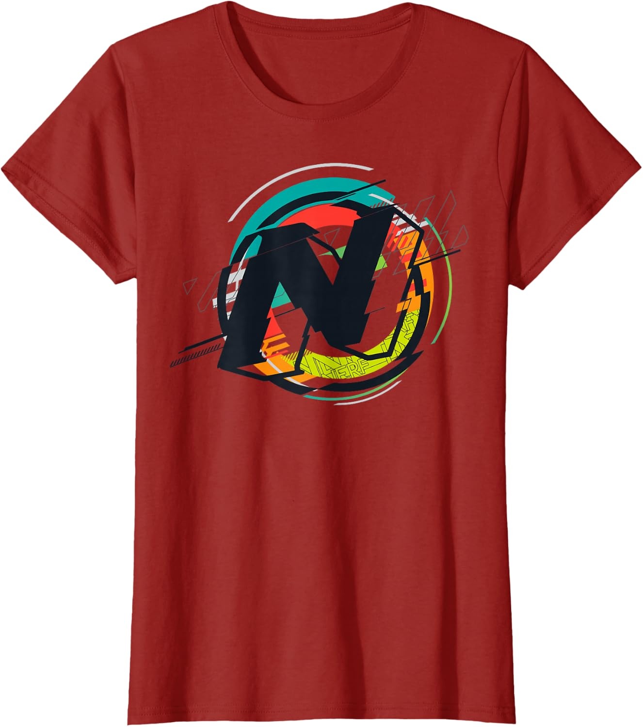 image:imageNerf Glitch Colour Graphic Logo TShirtCranberry Red