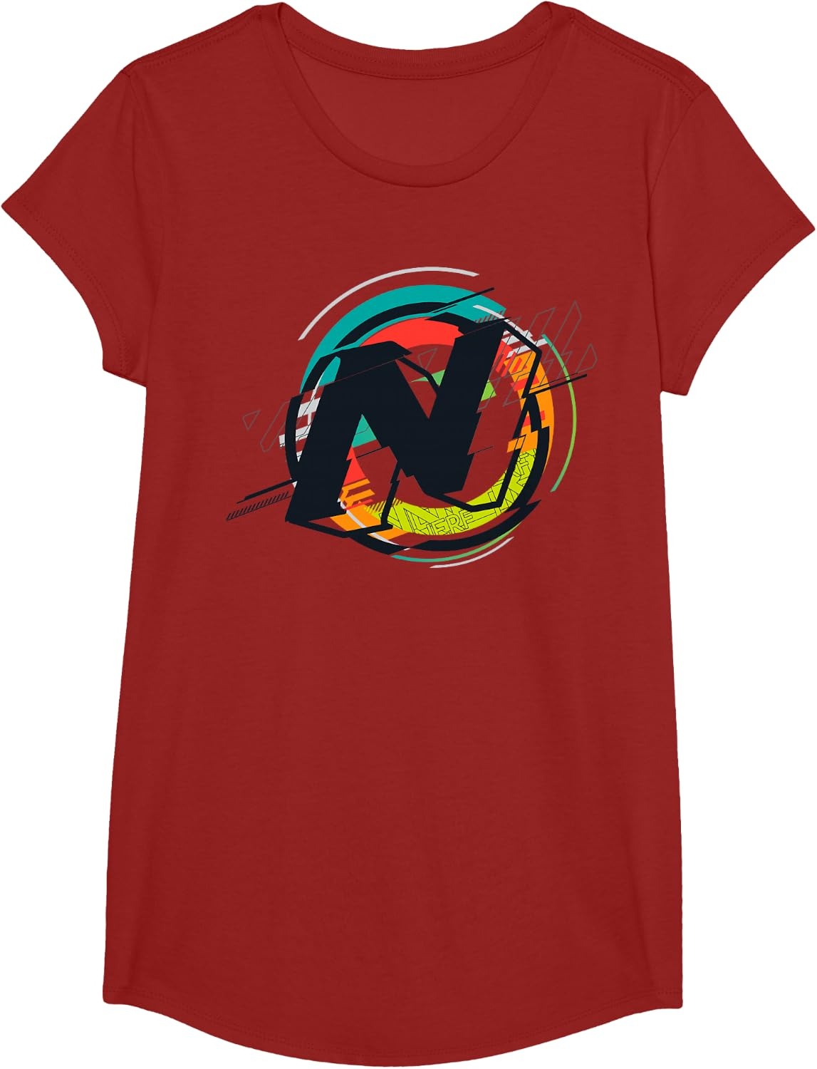 image:imageNerf Glitch Colour Graphic Logo TShirtCranberry Red