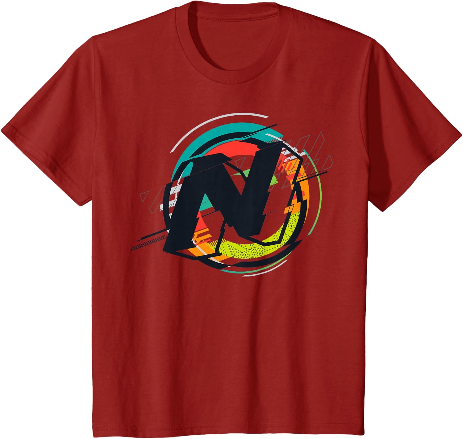 image:imageNerf Glitch Colour Graphic Logo TShirtCranberry Red