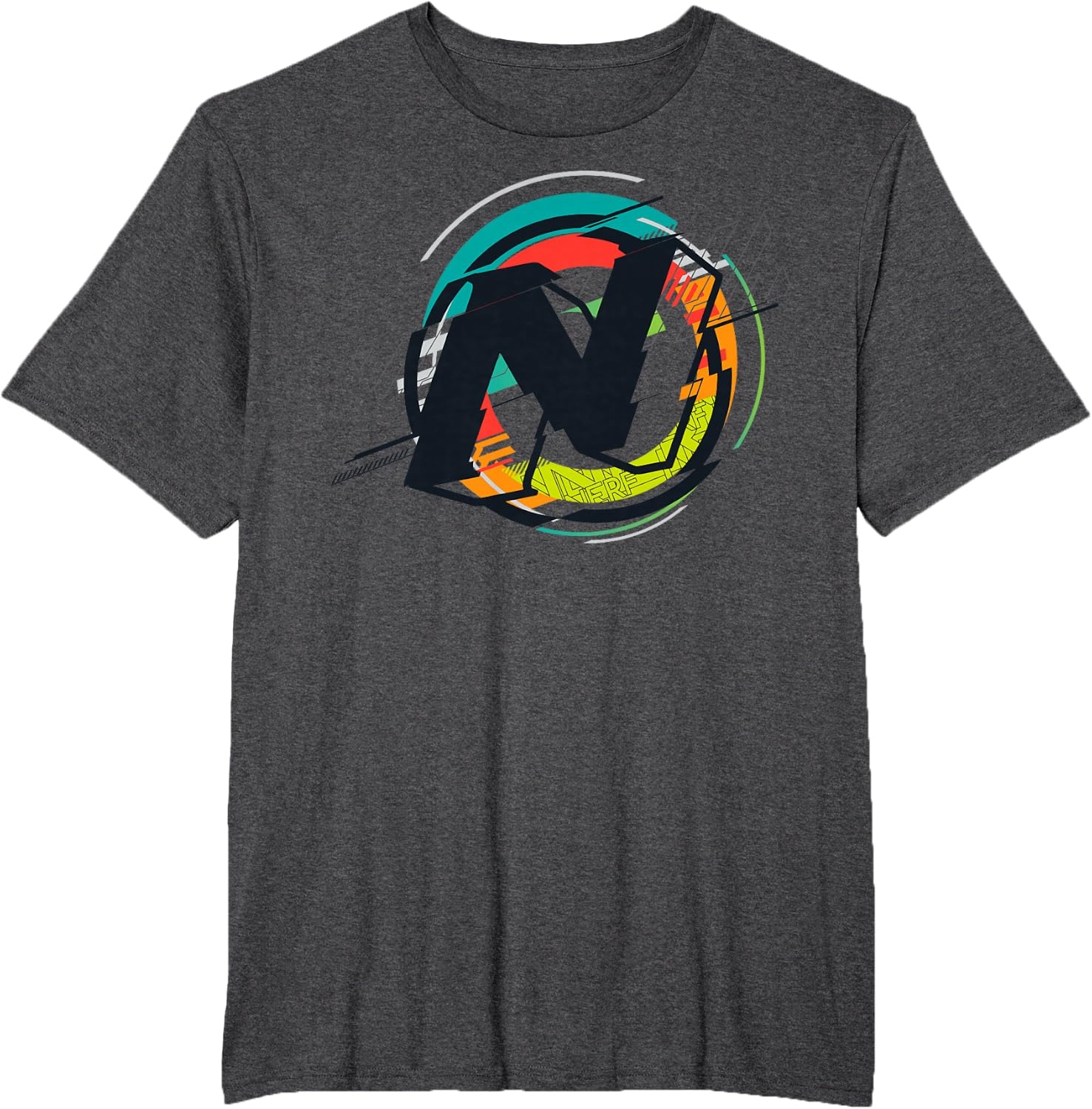 image:imageNerf Glitch Colour Graphic Logo TShirtDark Heather Grey