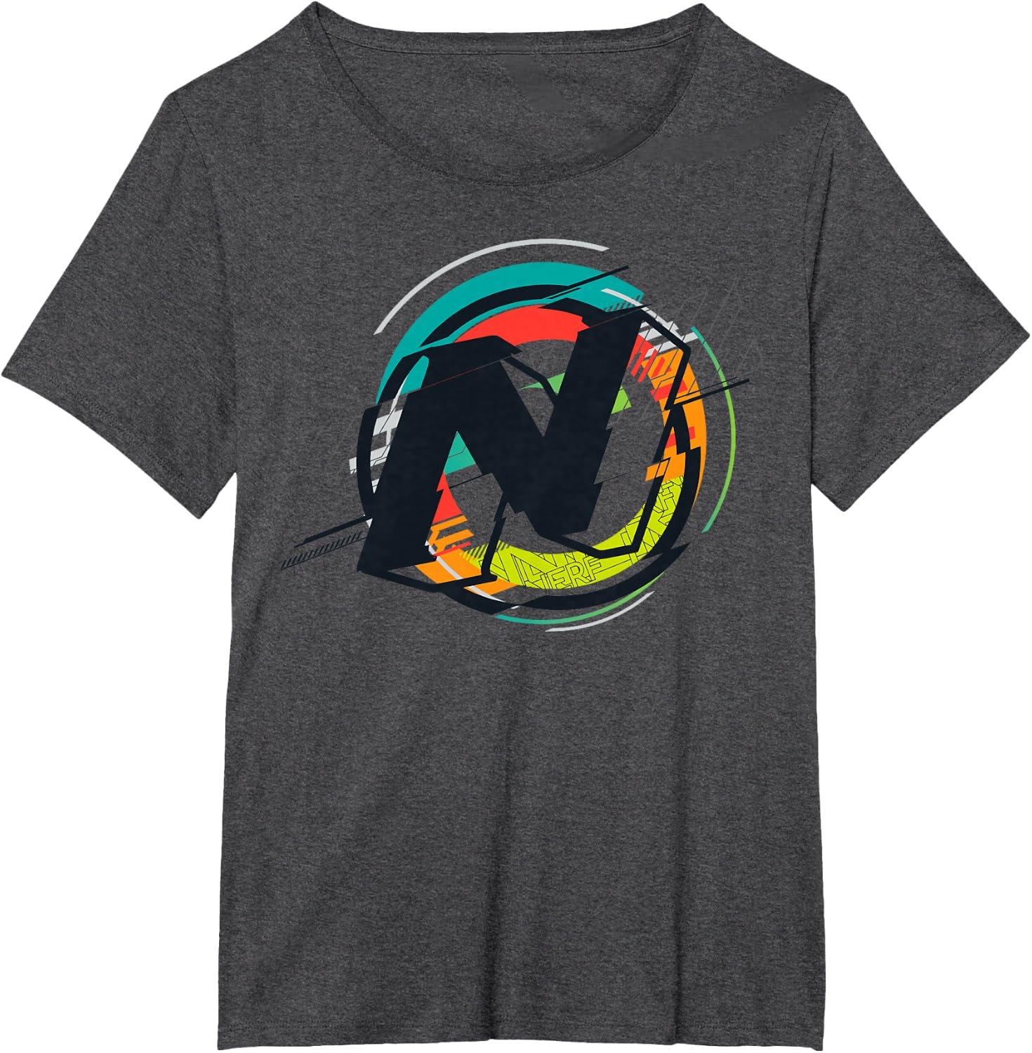 image:imageNerf Glitch Colour Graphic Logo TShirtDark Heather Grey