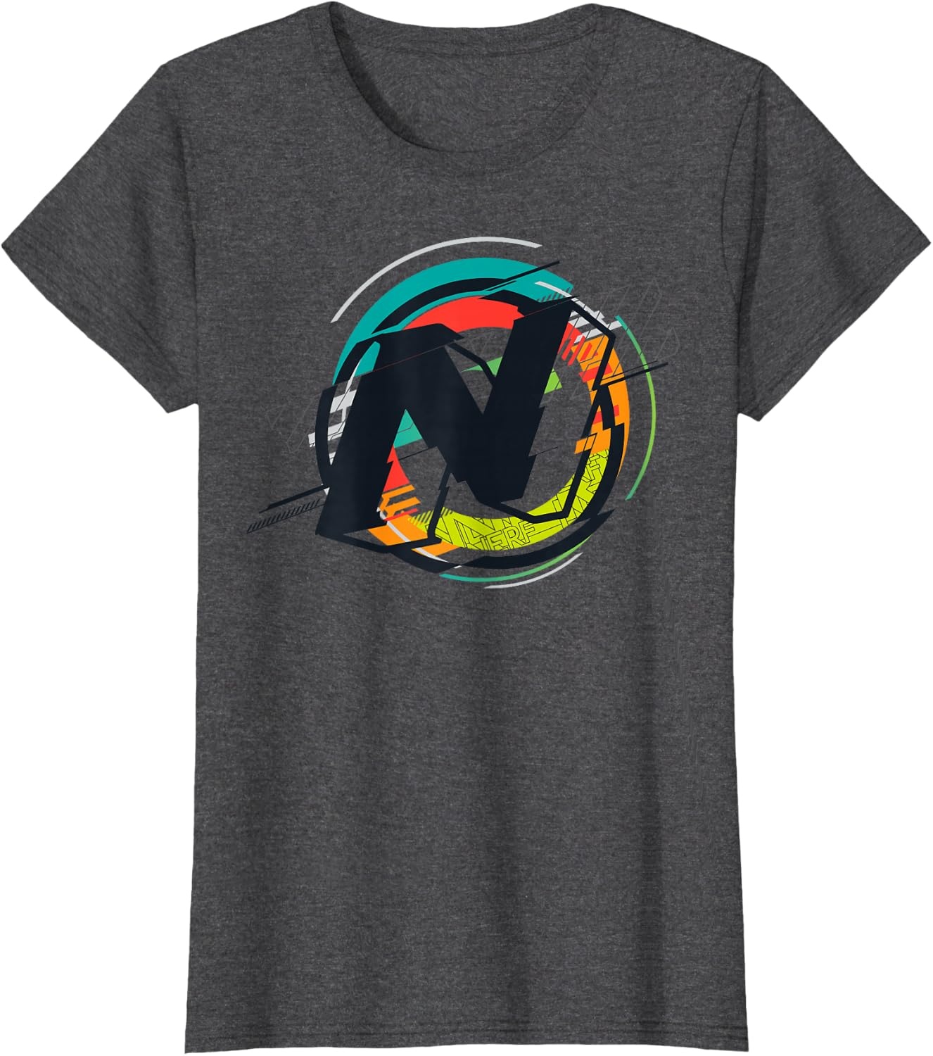 image:imageNerf Glitch Colour Graphic Logo TShirtDark Heather Grey