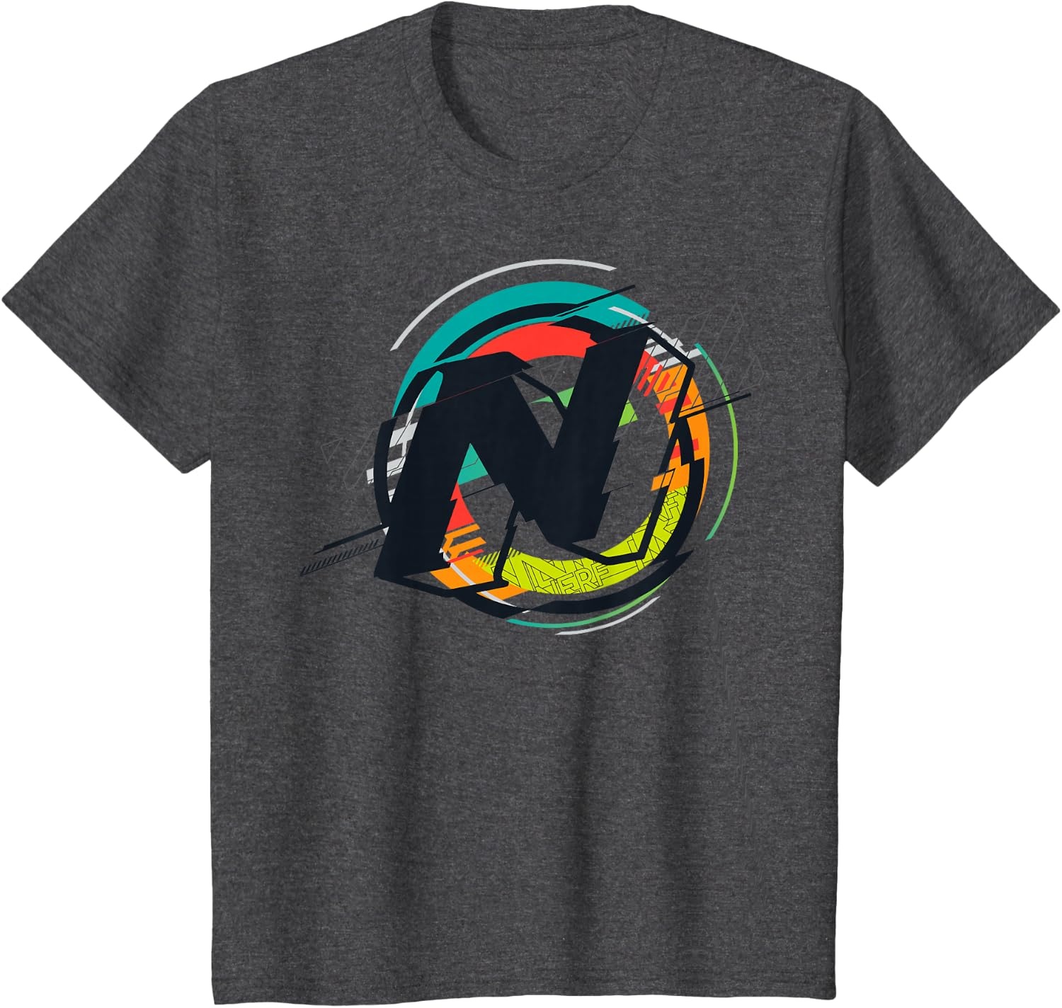 image:imageNerf Glitch Colour Graphic Logo TShirtDark Heather Grey