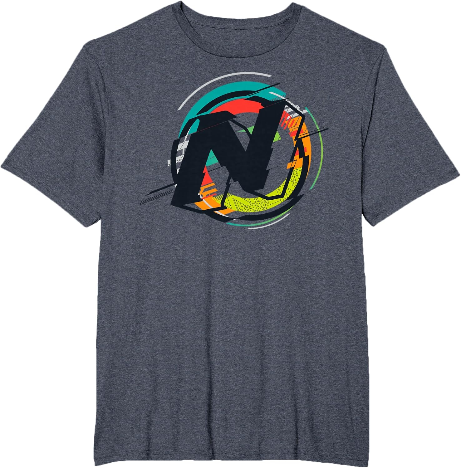 image:imageNerf Glitch Colour Graphic Logo TShirtHeather Blue