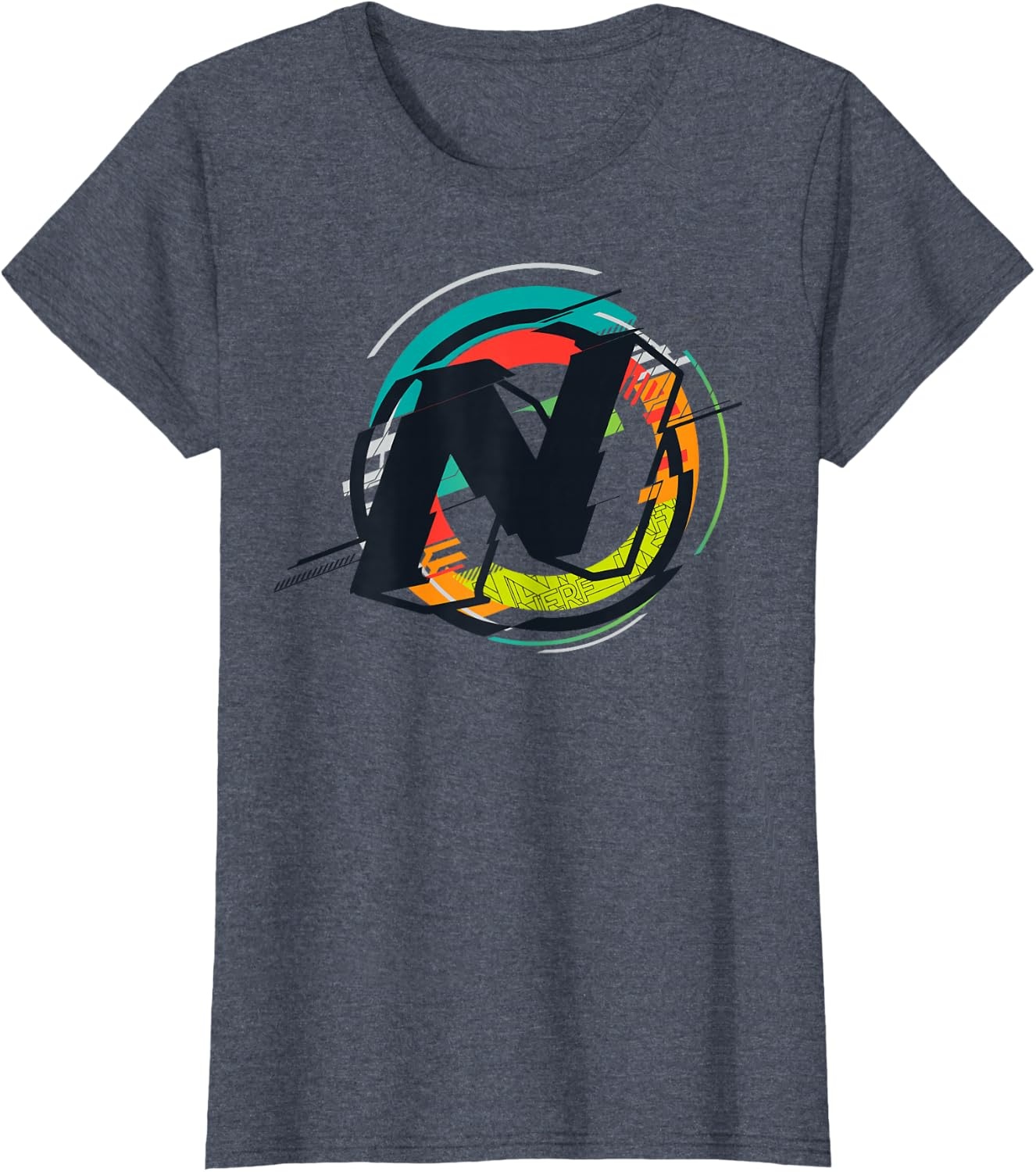 image:imageNerf Glitch Colour Graphic Logo TShirtHeather Blue