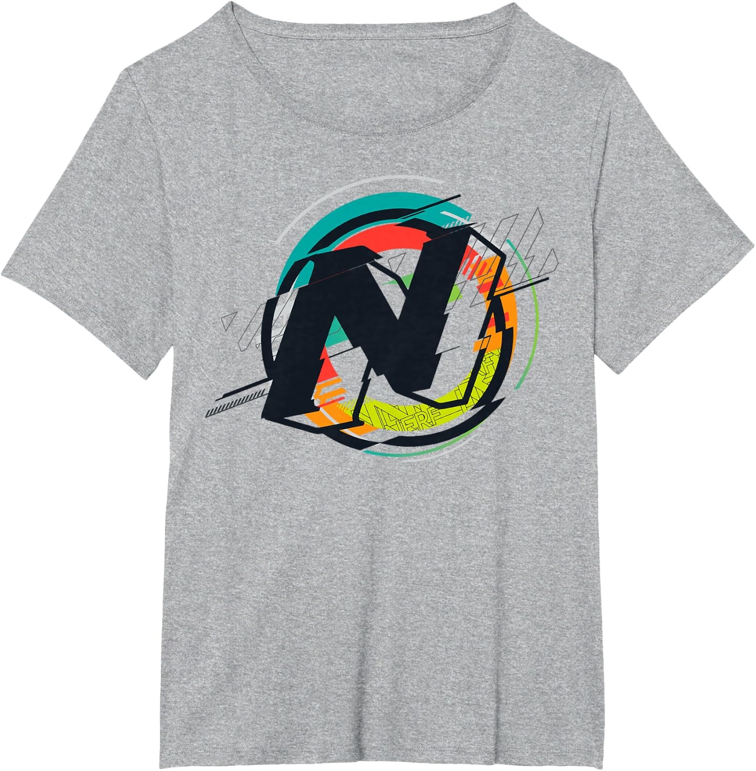 image:imageNerf Glitch Colour Graphic Logo TShirtHeather Grey