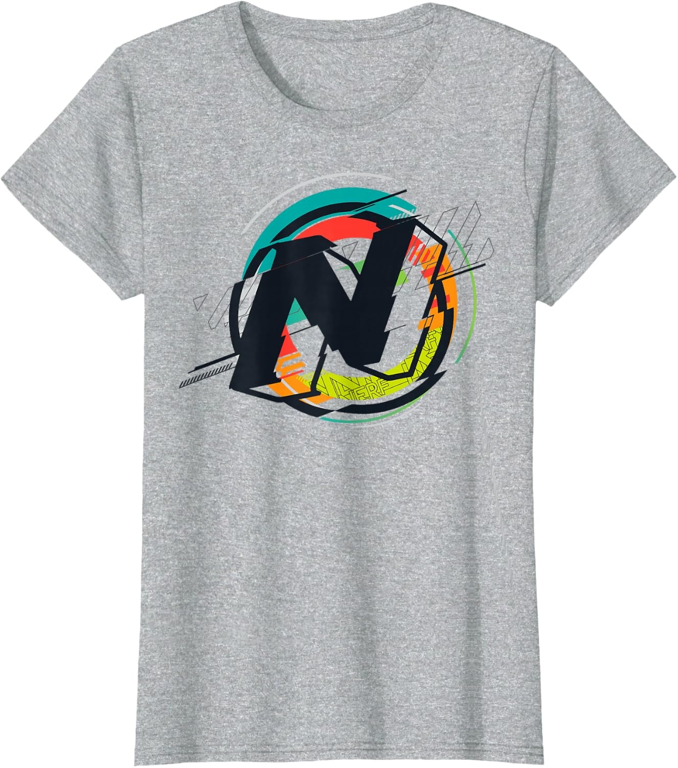 image:imageNerf Glitch Colour Graphic Logo TShirtHeather Grey