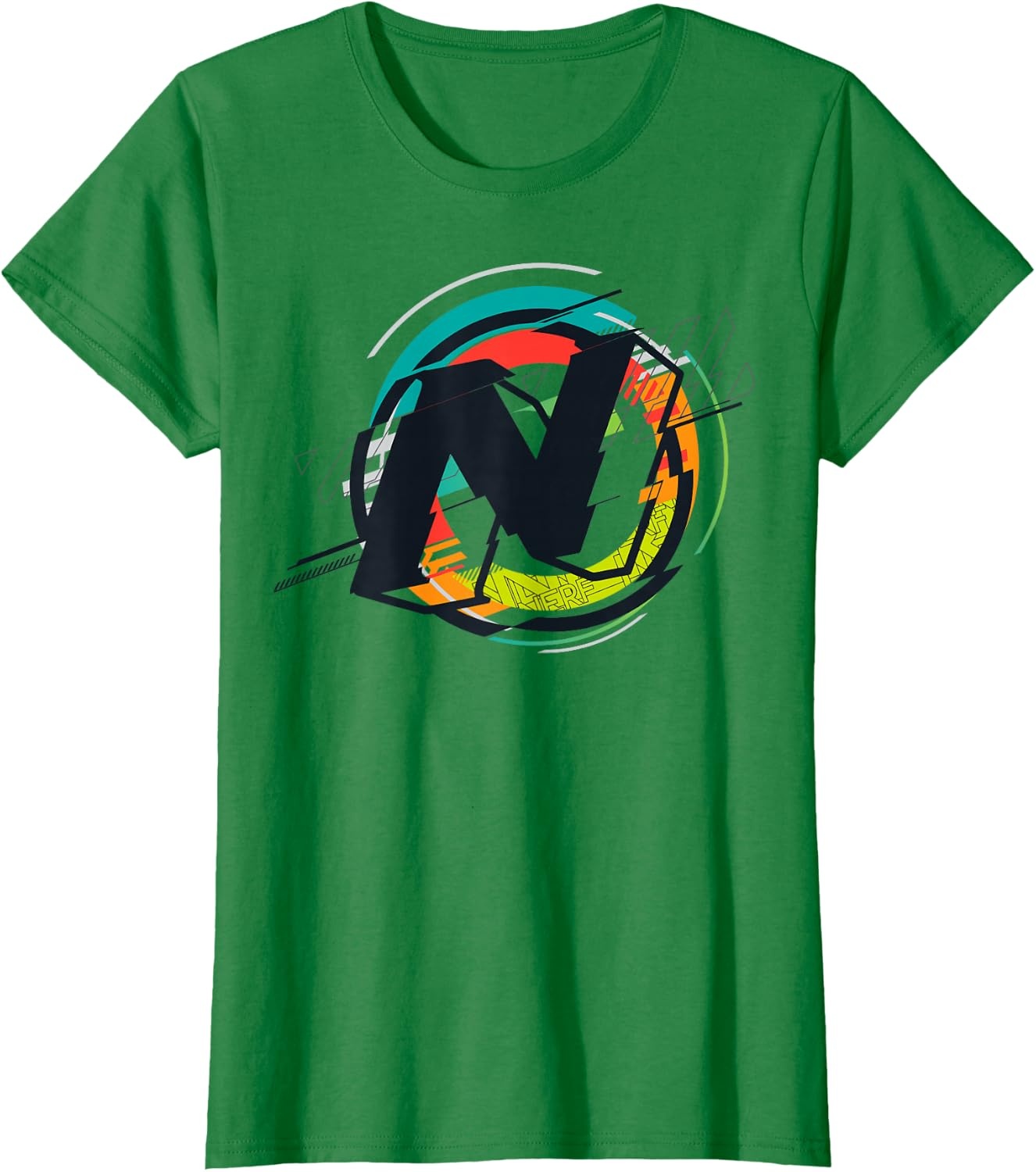 image:imageNerf Glitch Colour Graphic Logo TShirtKelly Green
