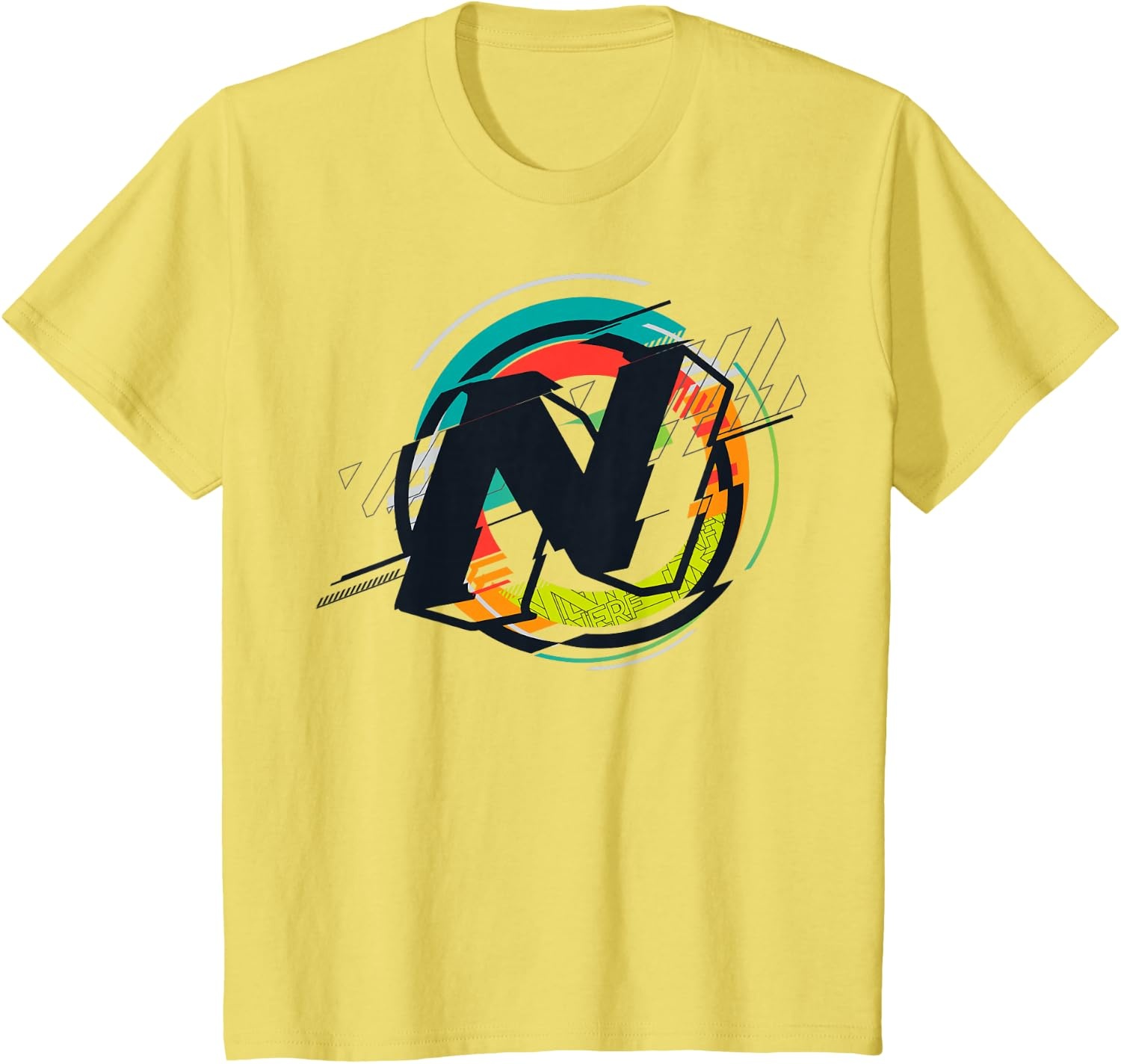 image:imageNerf Glitch Colour Graphic Logo TShirtLemon Yellow