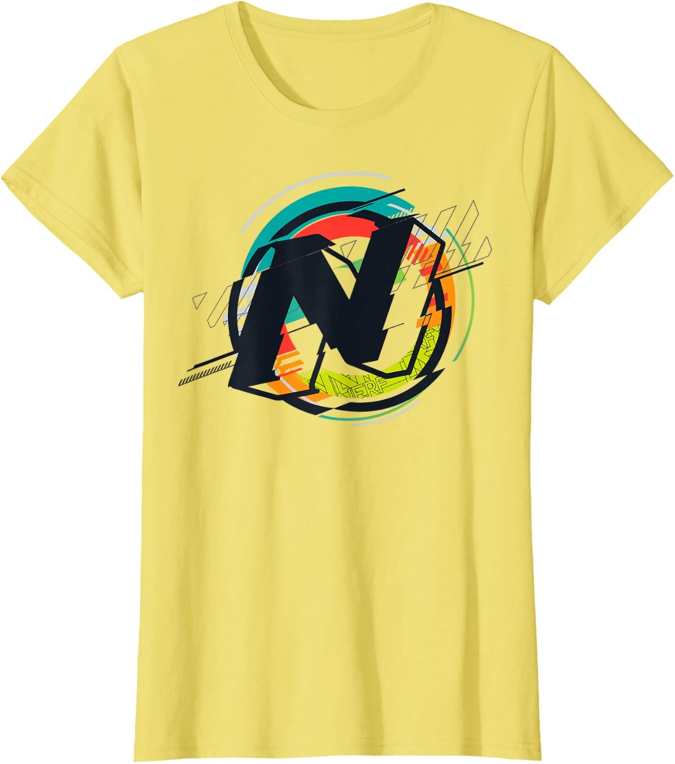 image:imageNerf Glitch Colour Graphic Logo TShirtLemon Yellow
