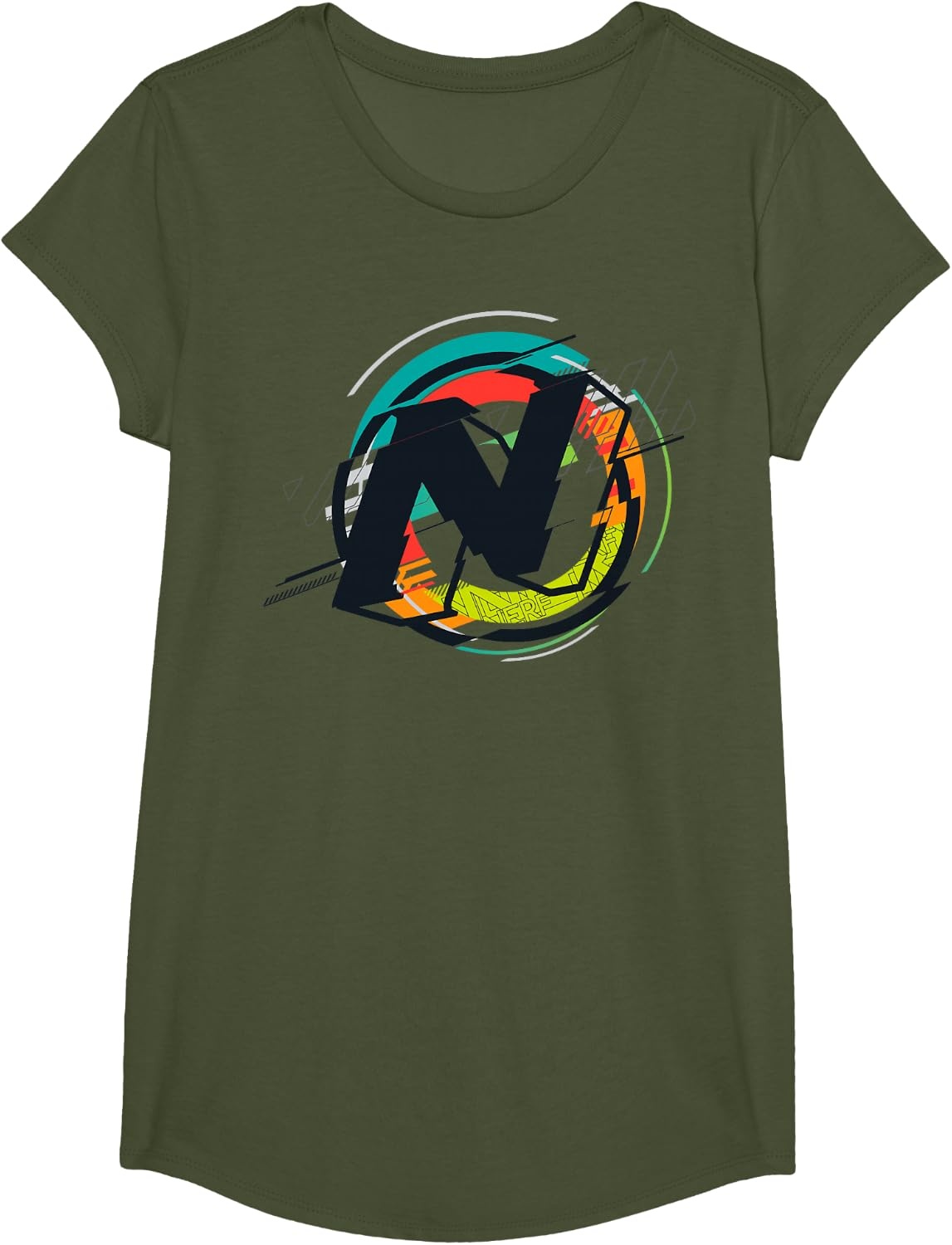 image:imageNerf Glitch Colour Graphic Logo TShirtOlive Green