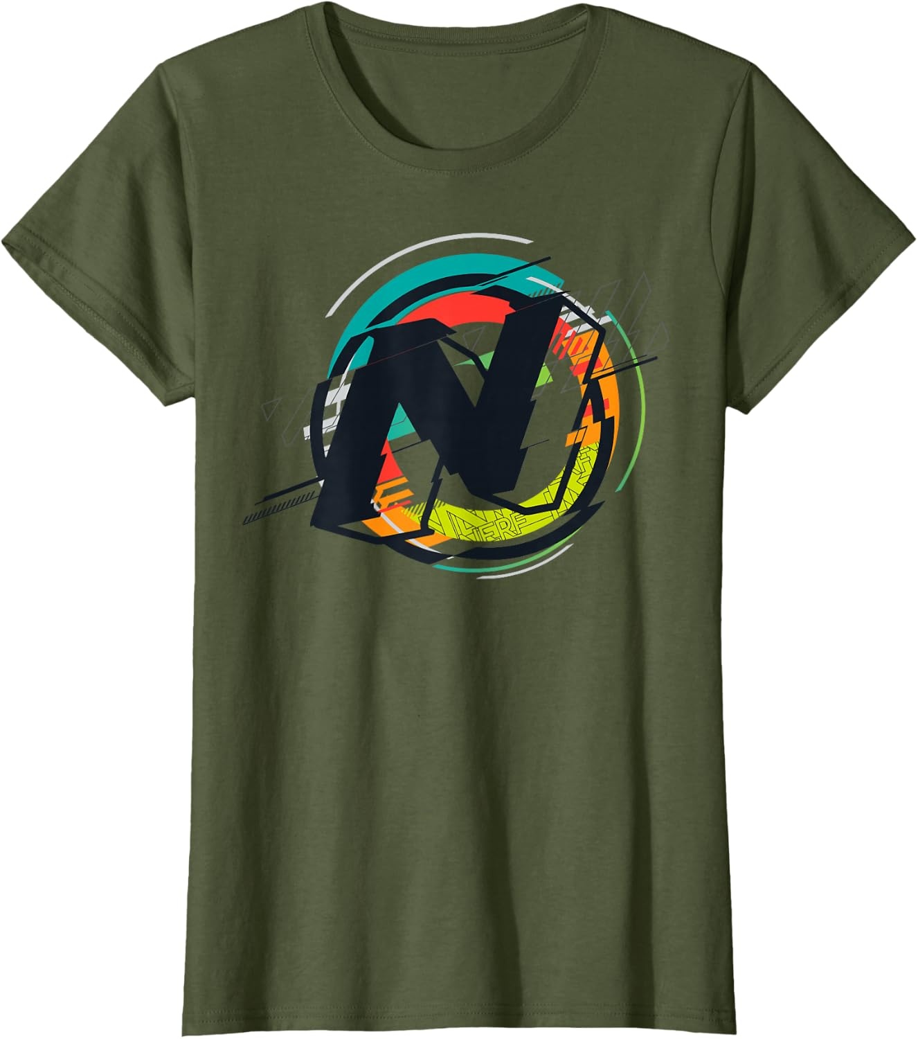 image:imageNerf Glitch Colour Graphic Logo TShirtOlive Green