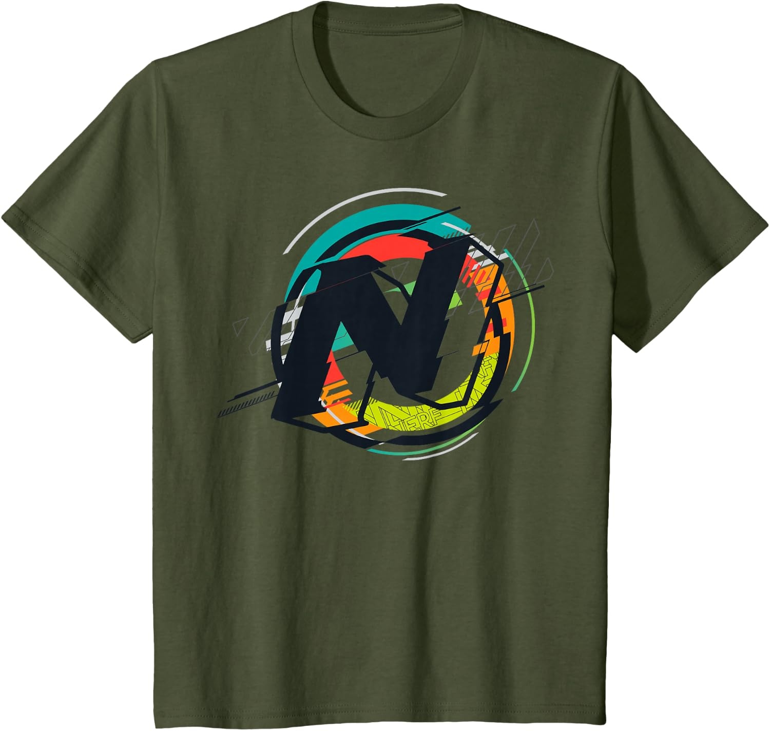image:imageNerf Glitch Colour Graphic Logo TShirtOlive Green