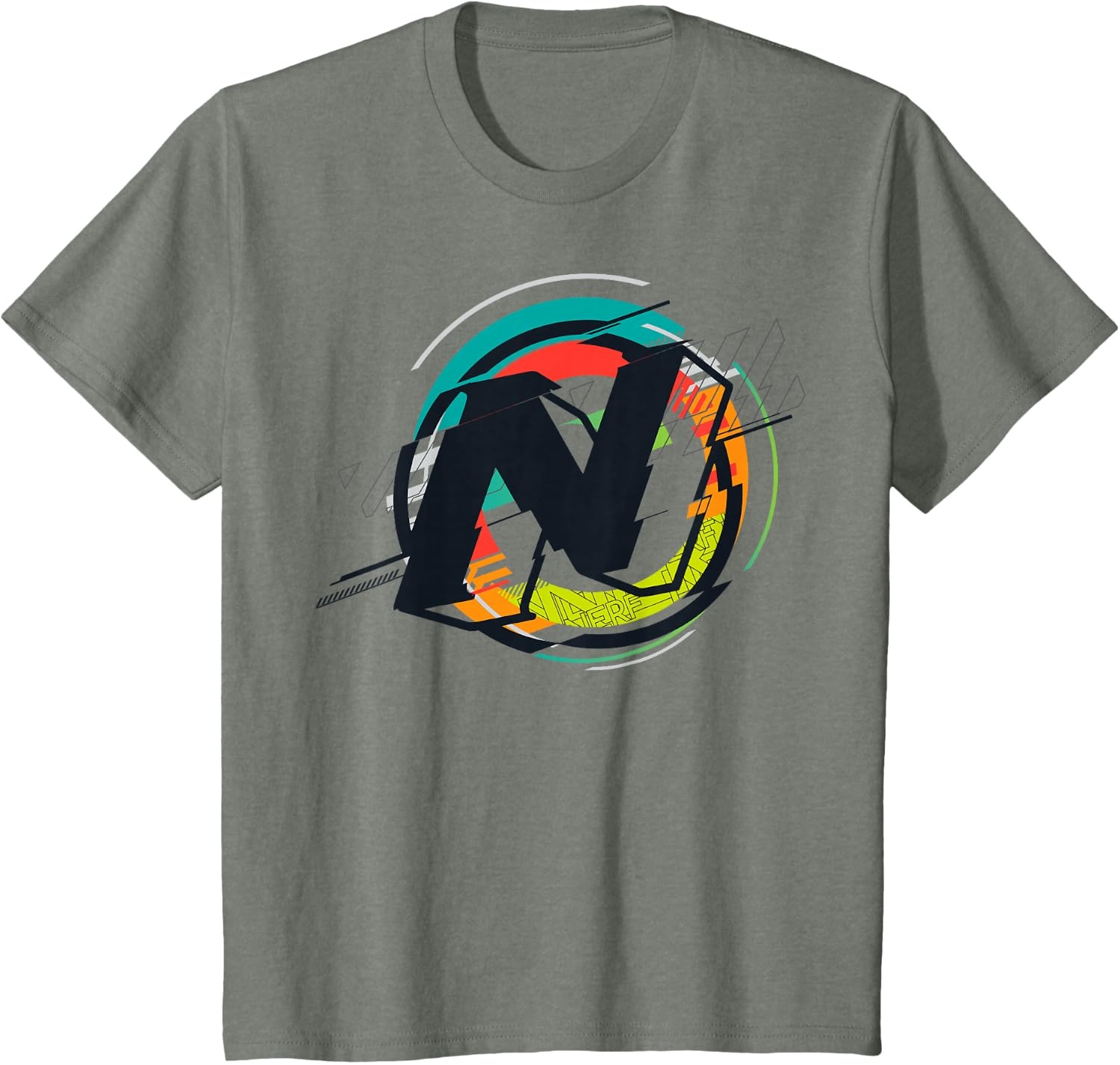 image:imageNerf Glitch Colour Graphic Logo TShirtOlive Heather