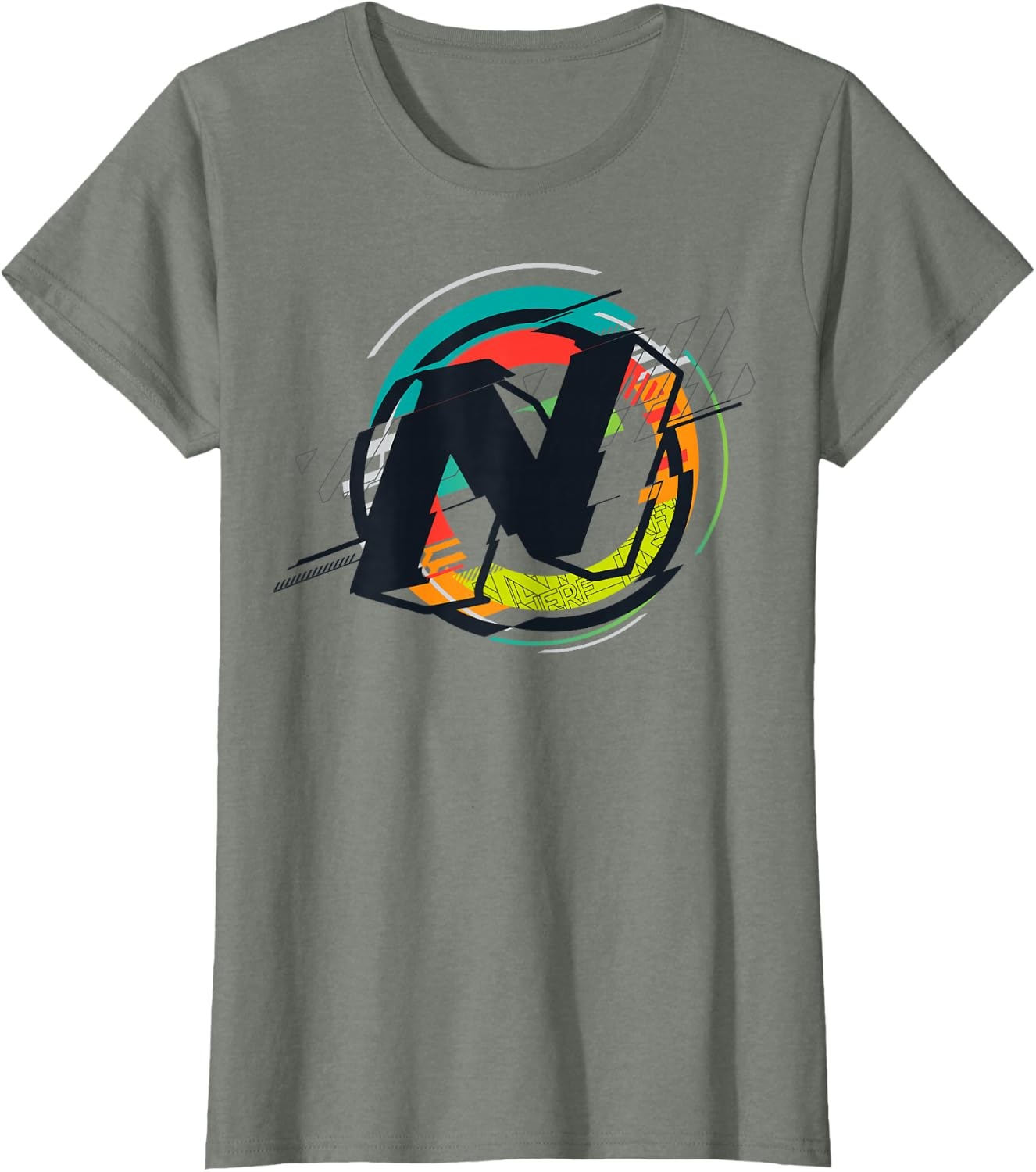 image:imageNerf Glitch Colour Graphic Logo TShirtOlive Heather